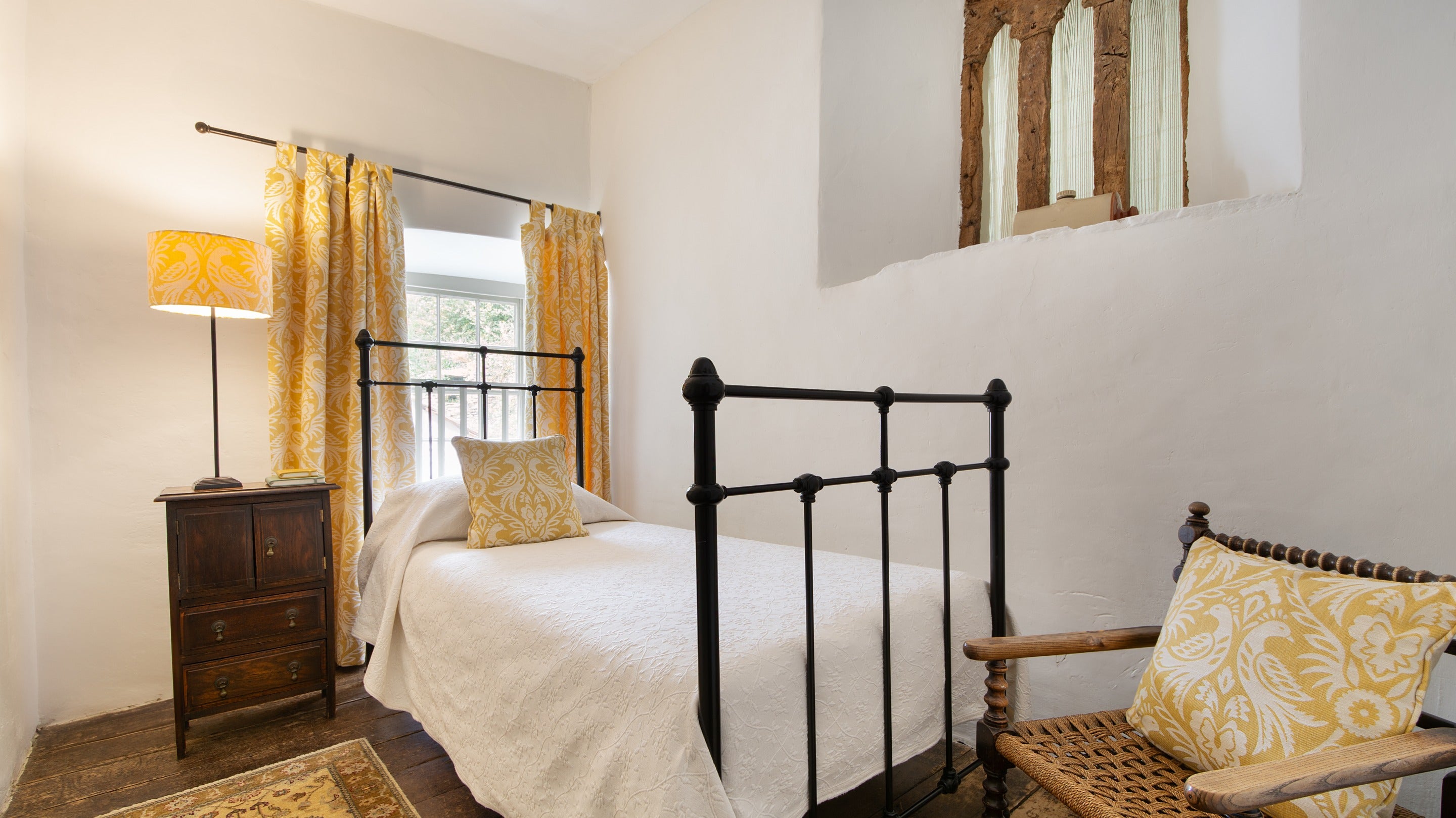 The single bedroom at West Challacombe Manor, Devon