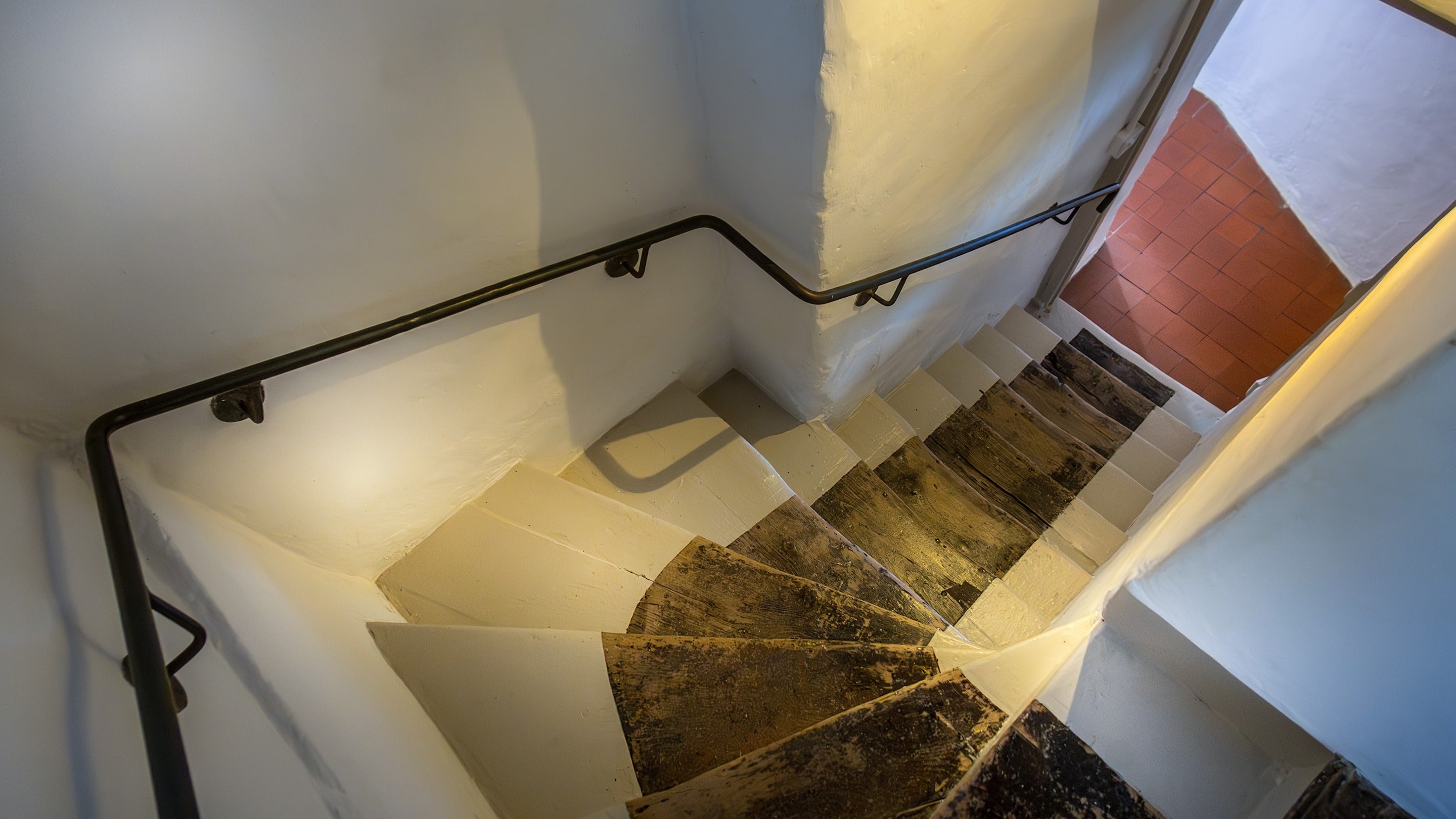 One of the staircases in West Challacombe Manor, Devon