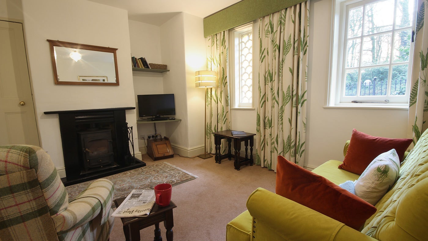 The sitting room at Woolley Lodge, Barnstaple, Devon