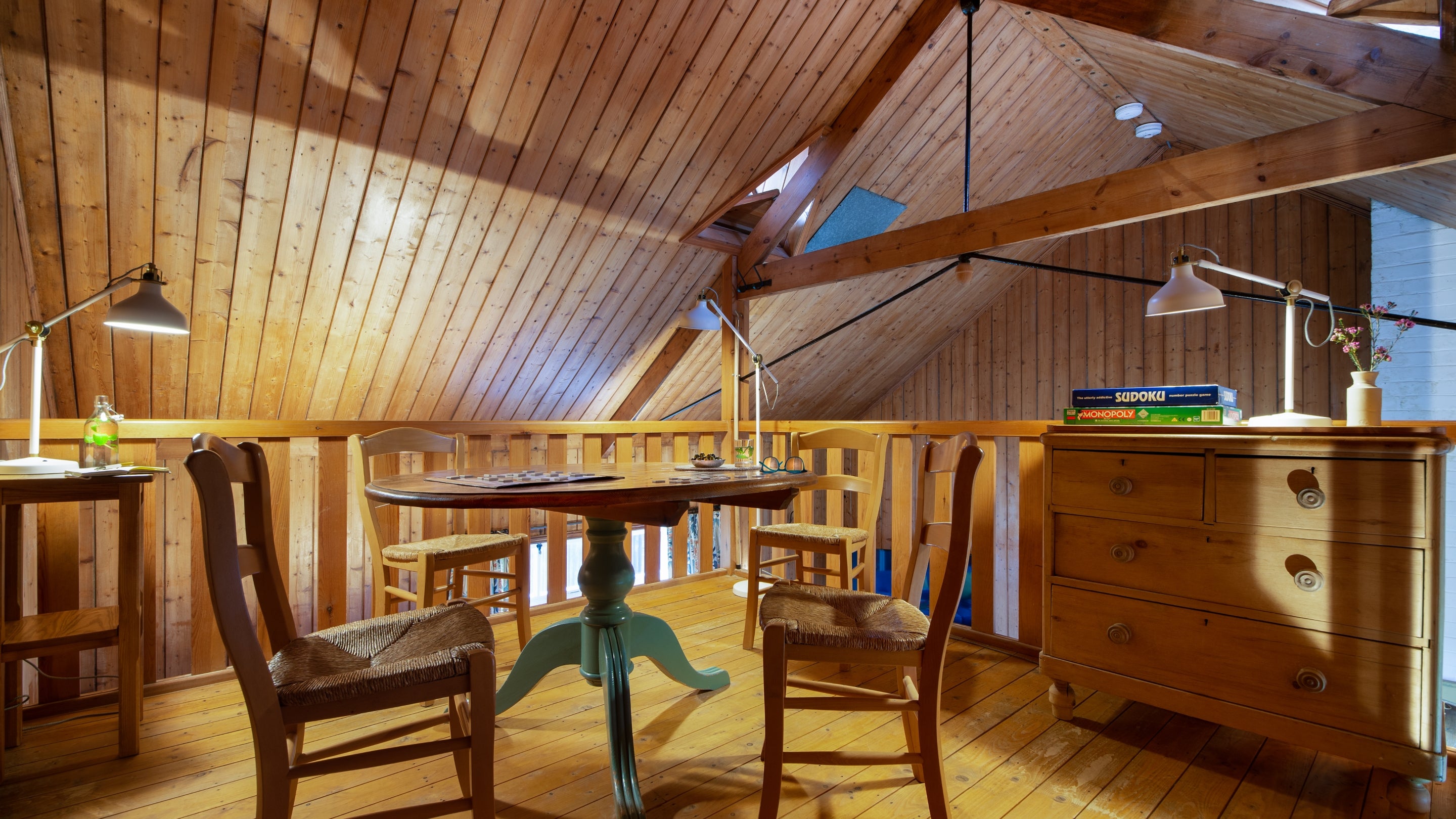 The gallery above the sitting room at 2 Heathland Cottages, Dorset