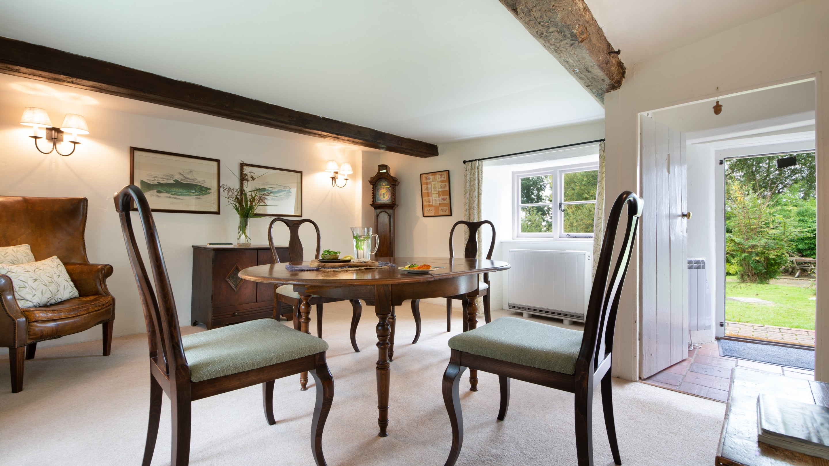 The dining room at 524 Pamphill Green, Dorset
