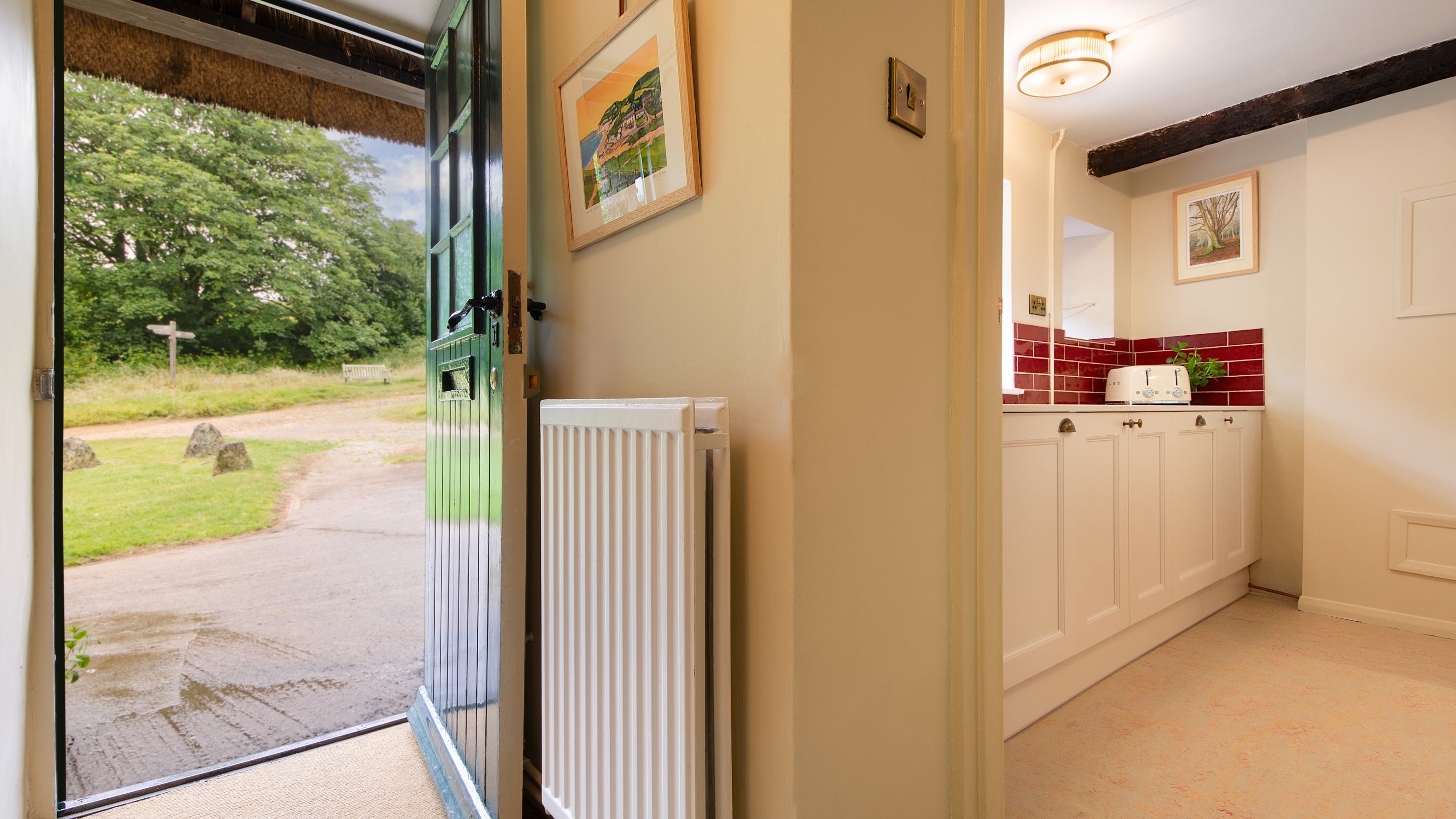 The entrance hall at Beech Cottage, Dorset