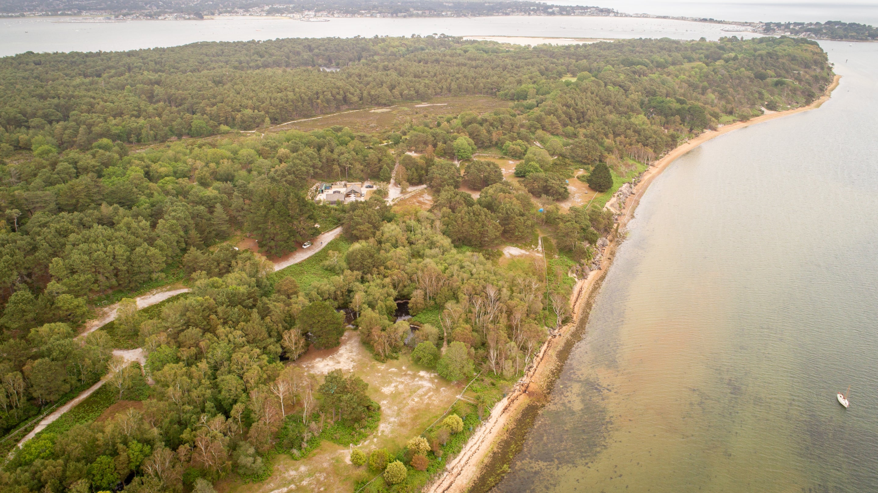 An areal view of Brownsea Island, Poole