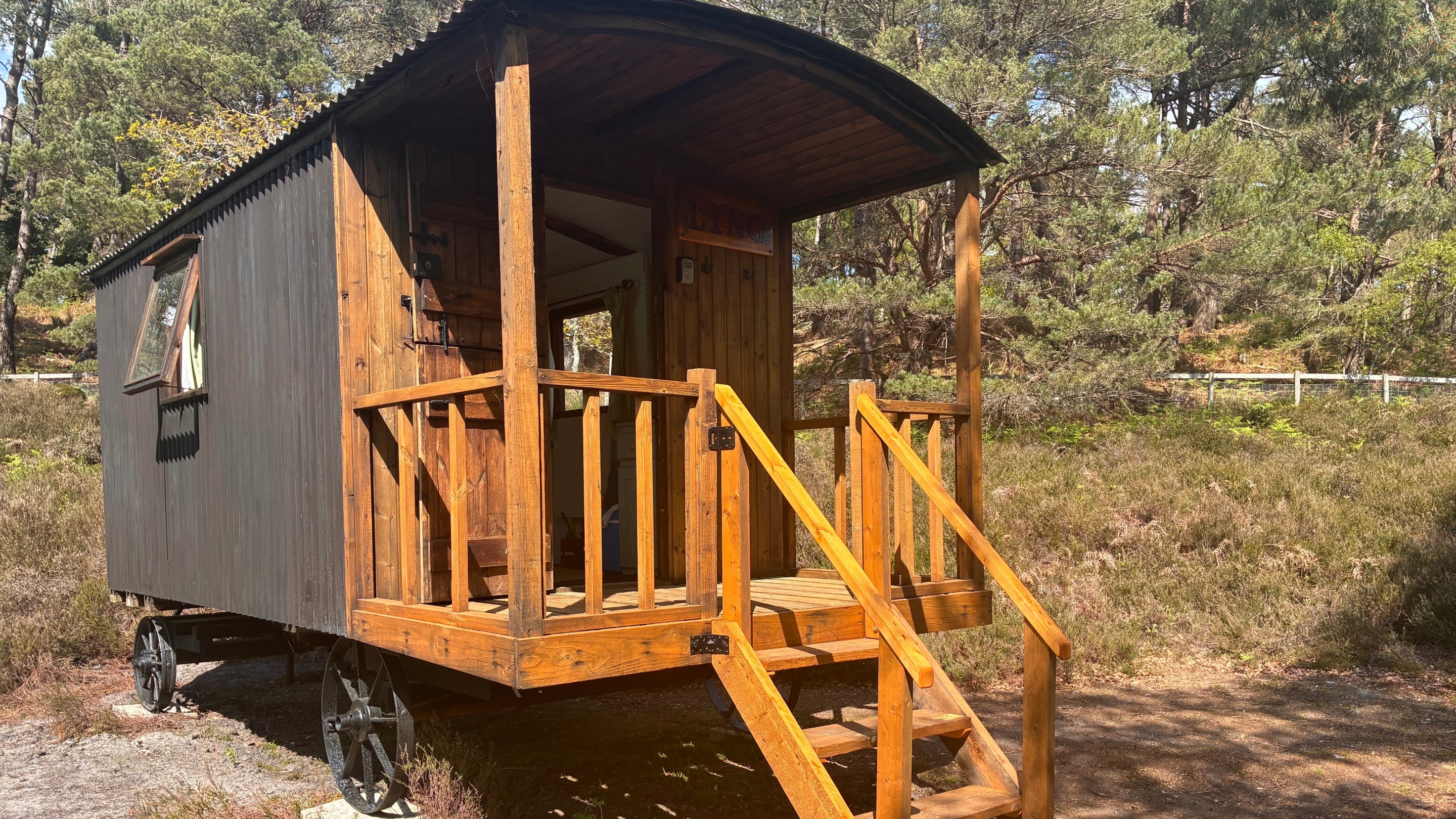 A shepherd's hut on Brownsea Island, Dorset