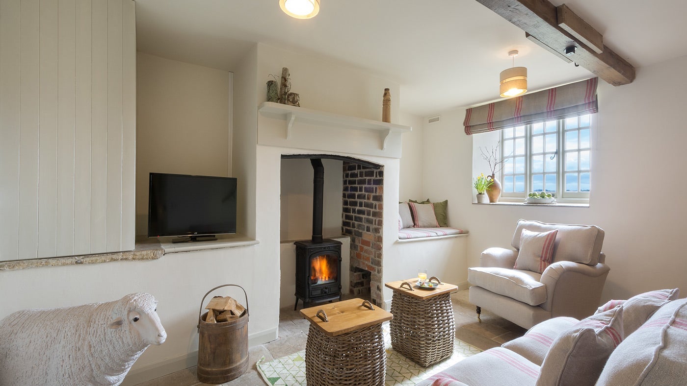 The sitting room at The Cheese House on Westwood Farm, Dorset
