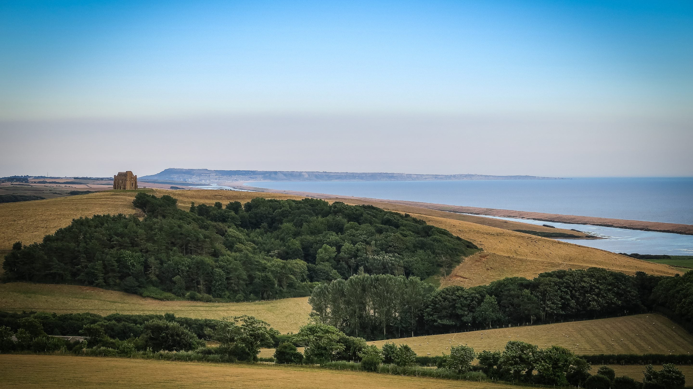 Coastal countryside near Abbotsbury, looking towards St Catherine's Chapel, Dorset