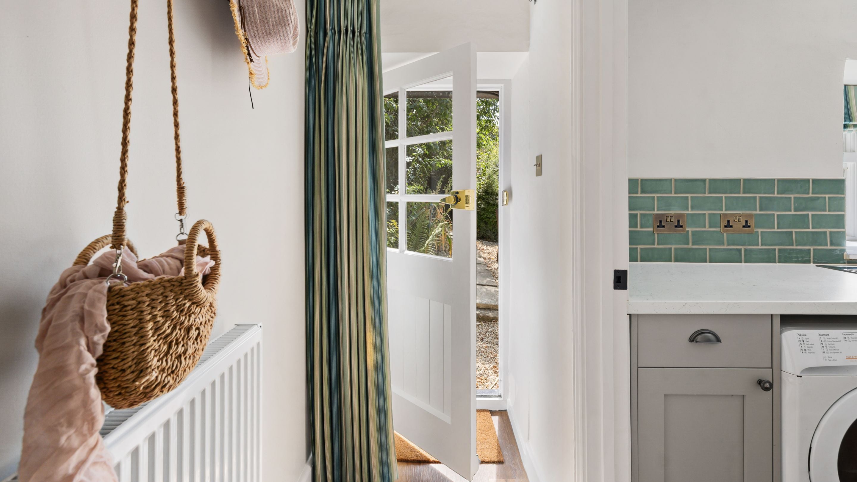 The back door in the kitchen at Labour in Vain Cottage, Dorset
