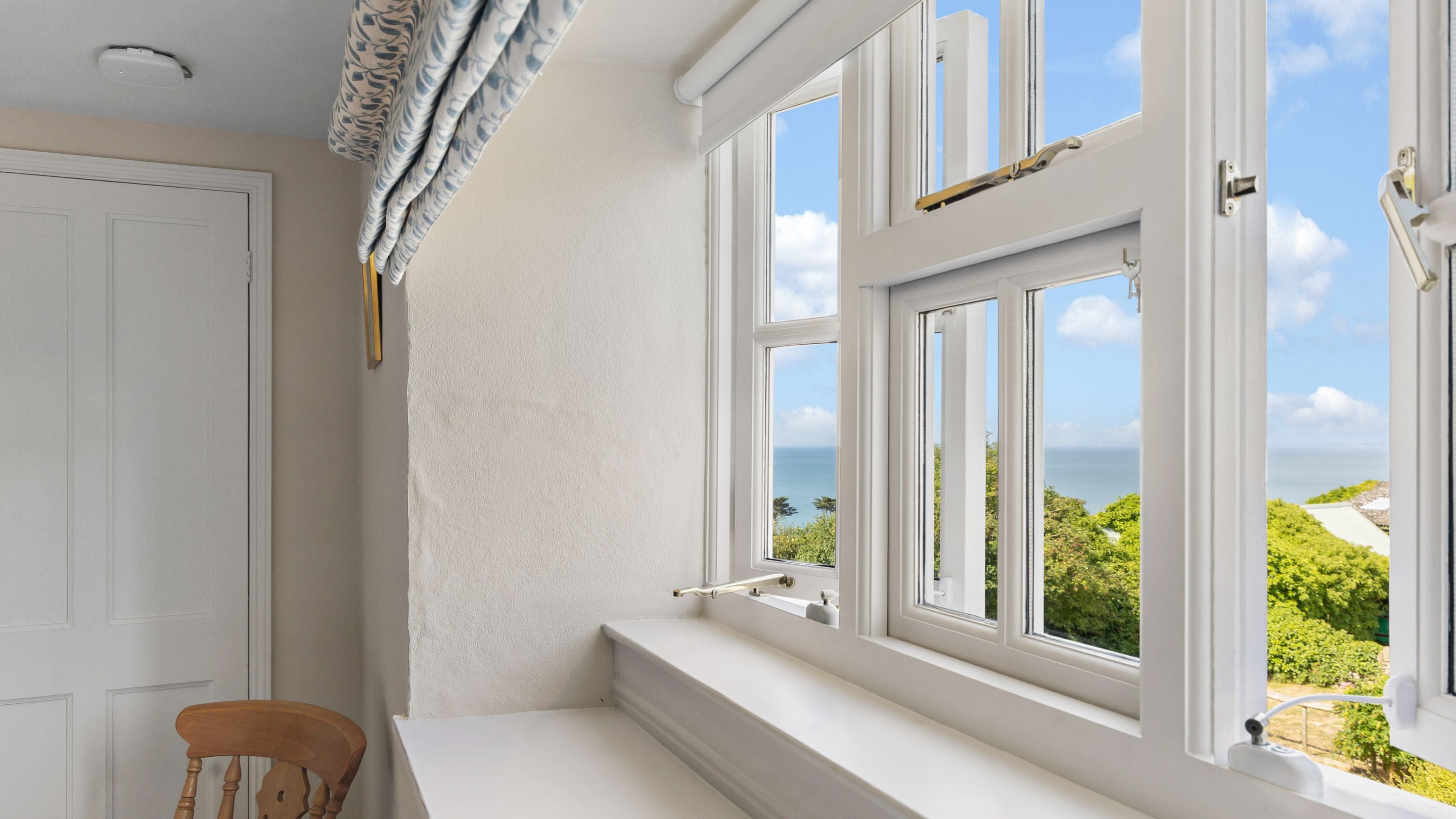 The view from the king-size bedroom at Labour in Vain Cottage, Dorset