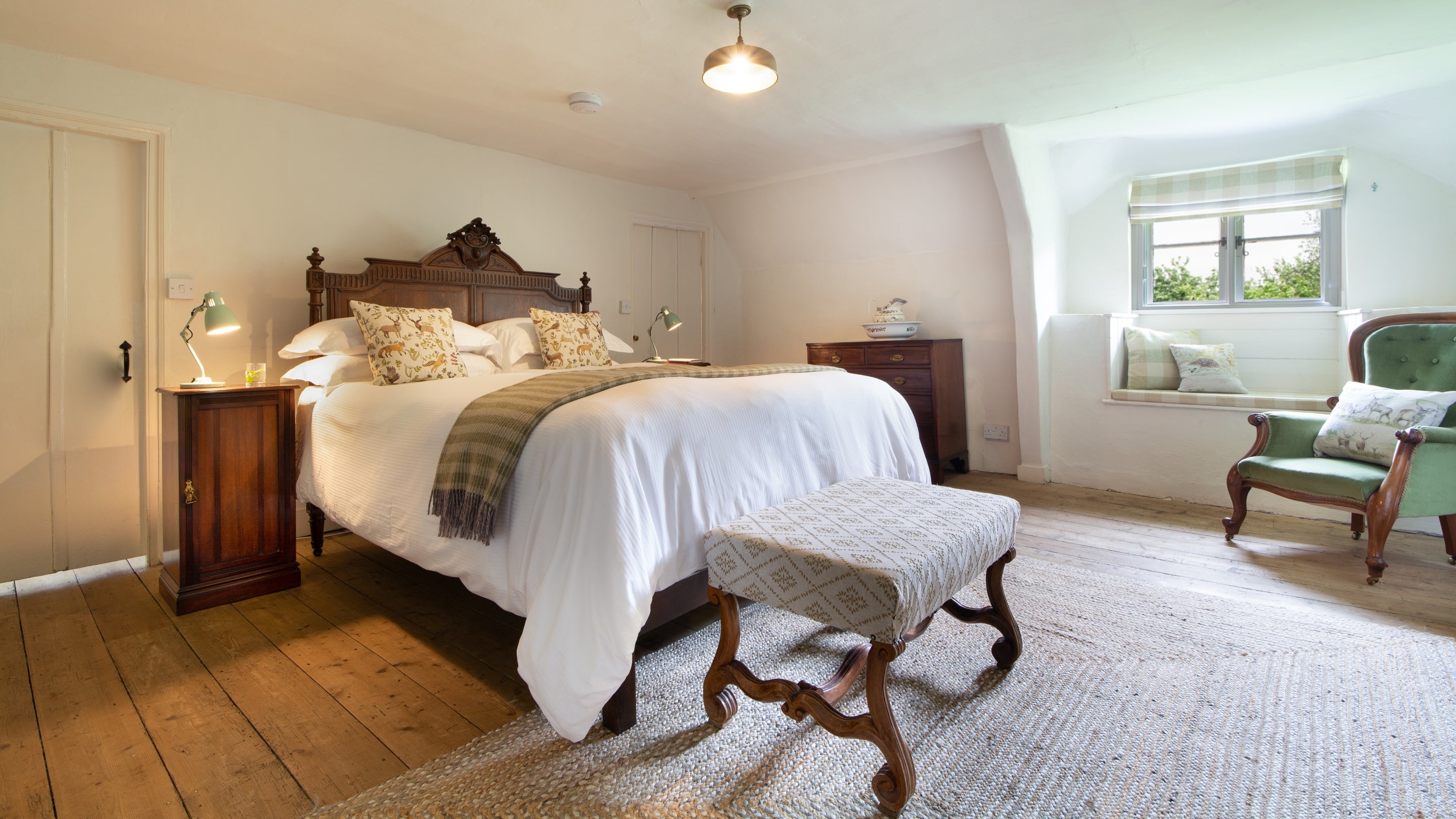 The double bedroom at Middlebere Farmhouse, Dorset