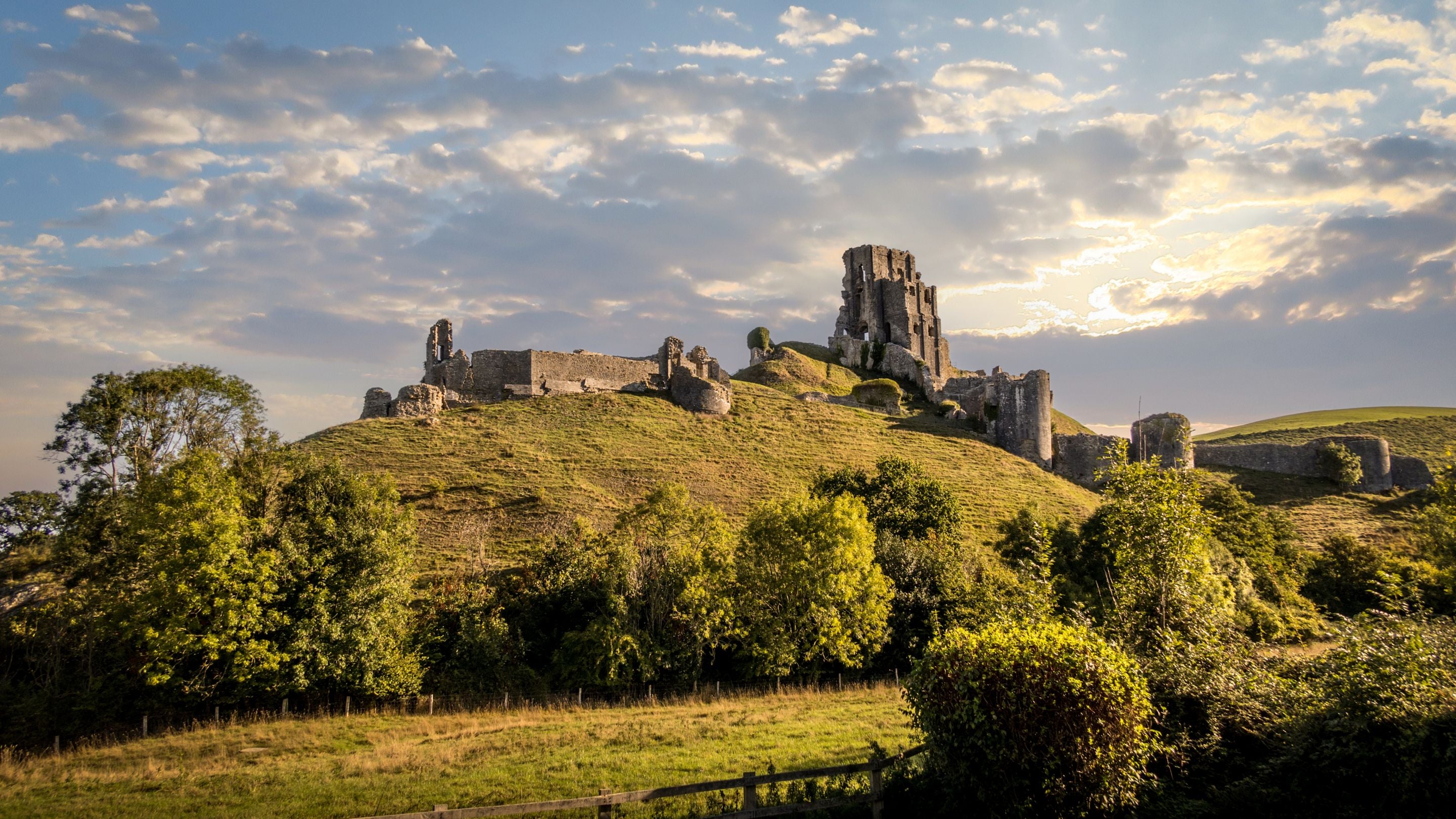 The ruins of Corfe Castle, Dorset
