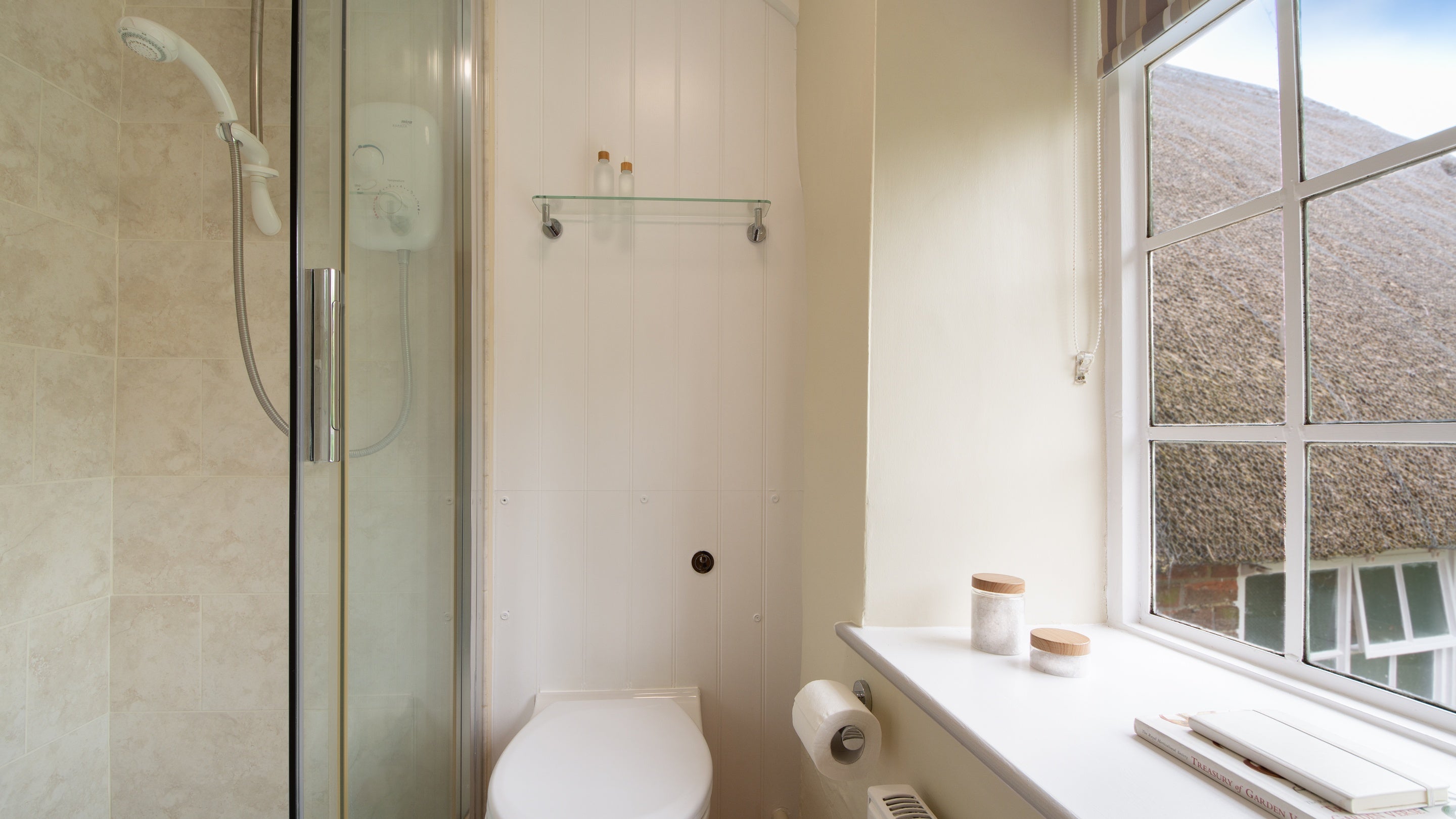 The shower room at Oak Cottage, Dorset