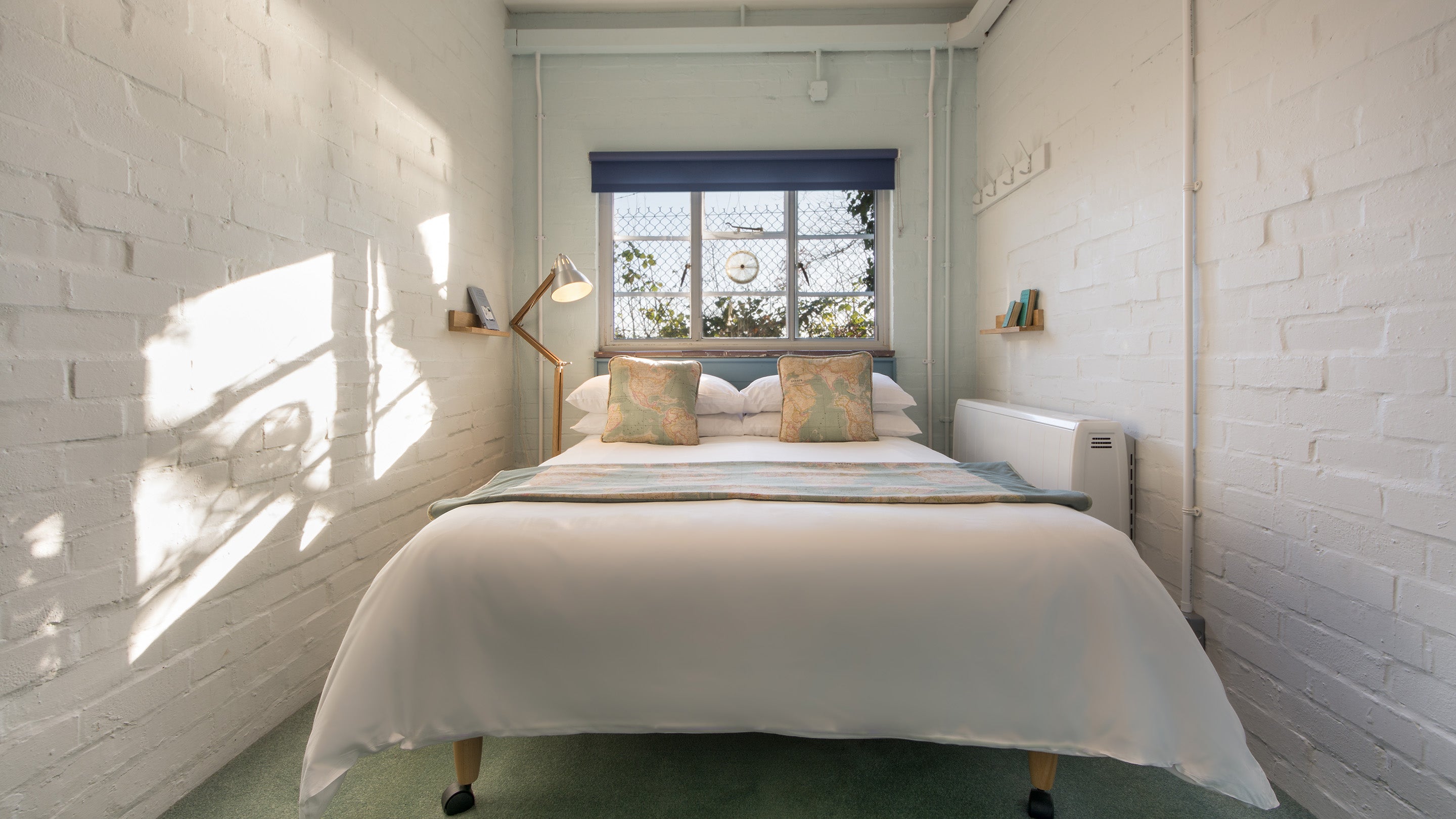 The double bedroom at The Old Radar Station, Dorset
