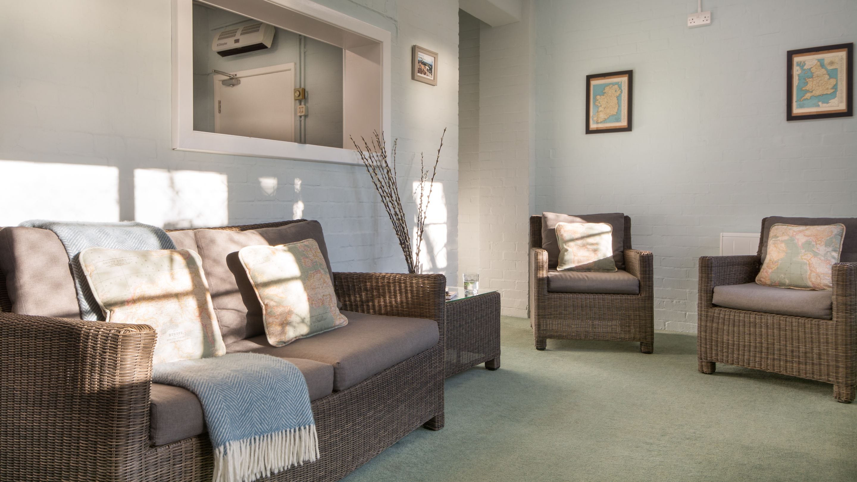 The sitting room at the Old Radar Station, Dorset