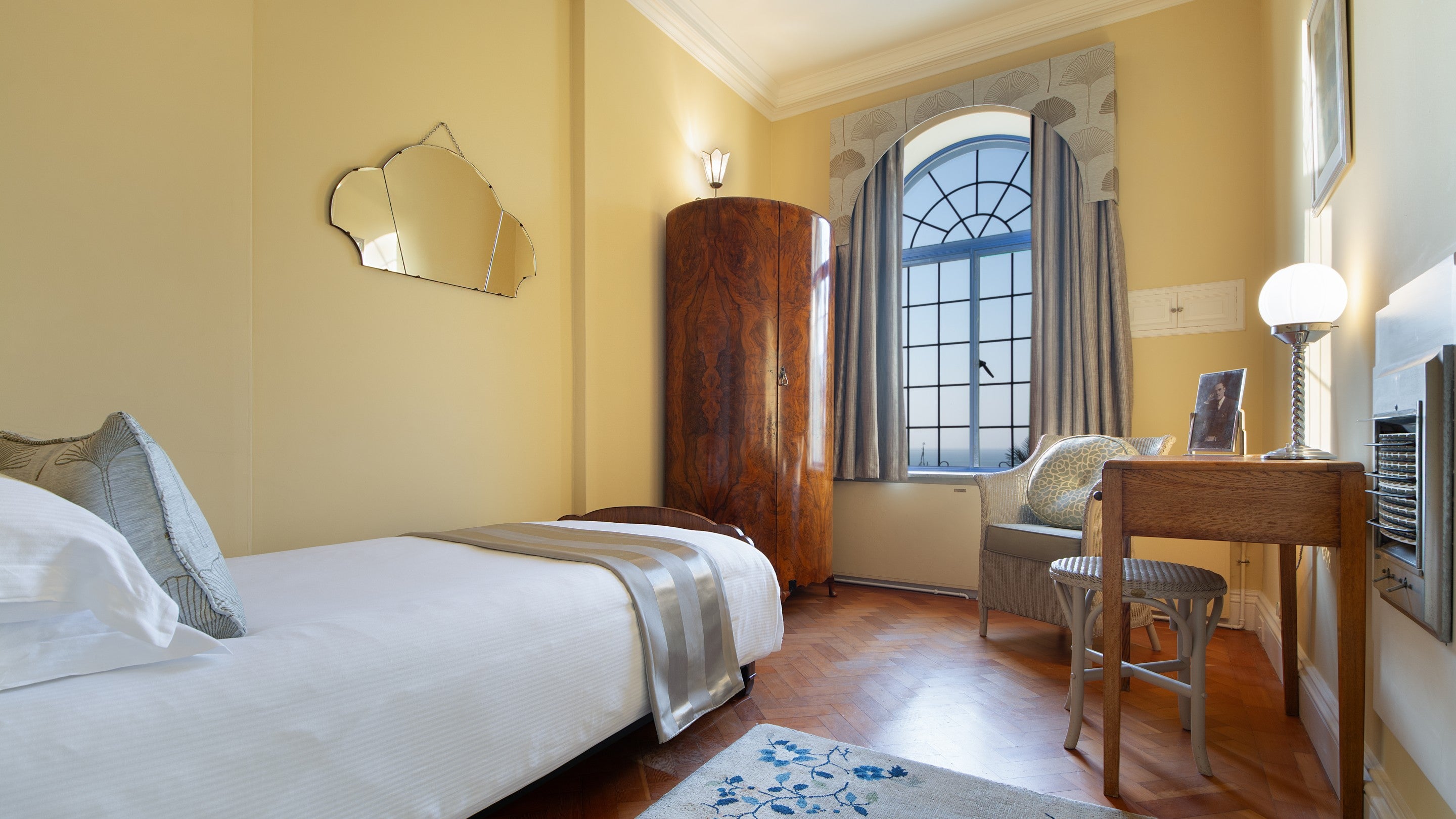 The single bedroom on the ground floor of Portland House, Dorset