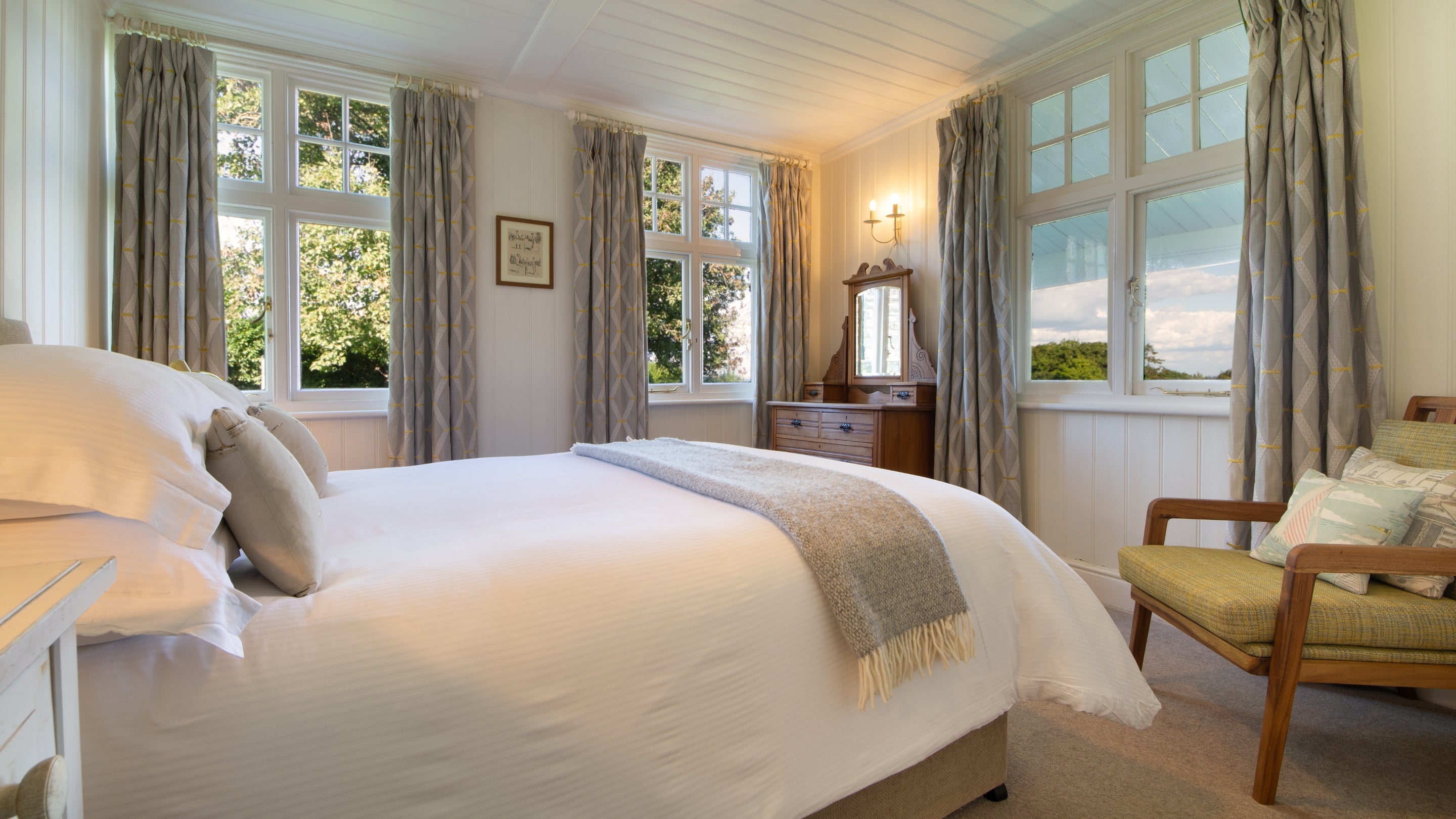 The double bedroom at Seaview, Dorset