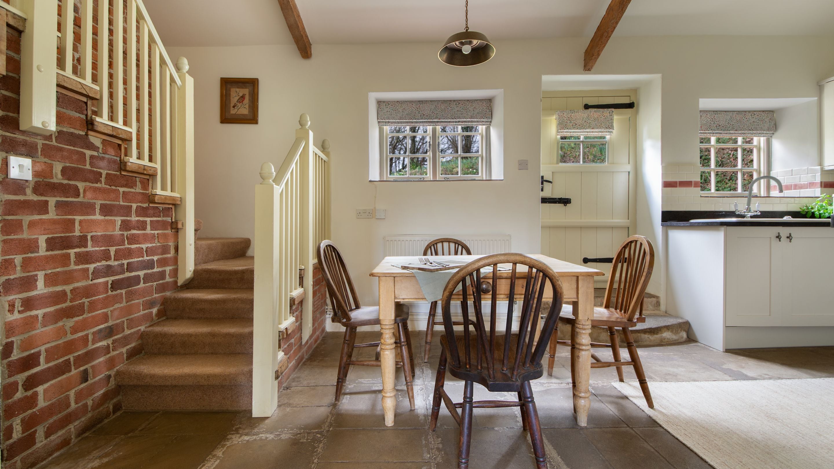 The table in the kitchen at Shedbush Farm House, Dorset