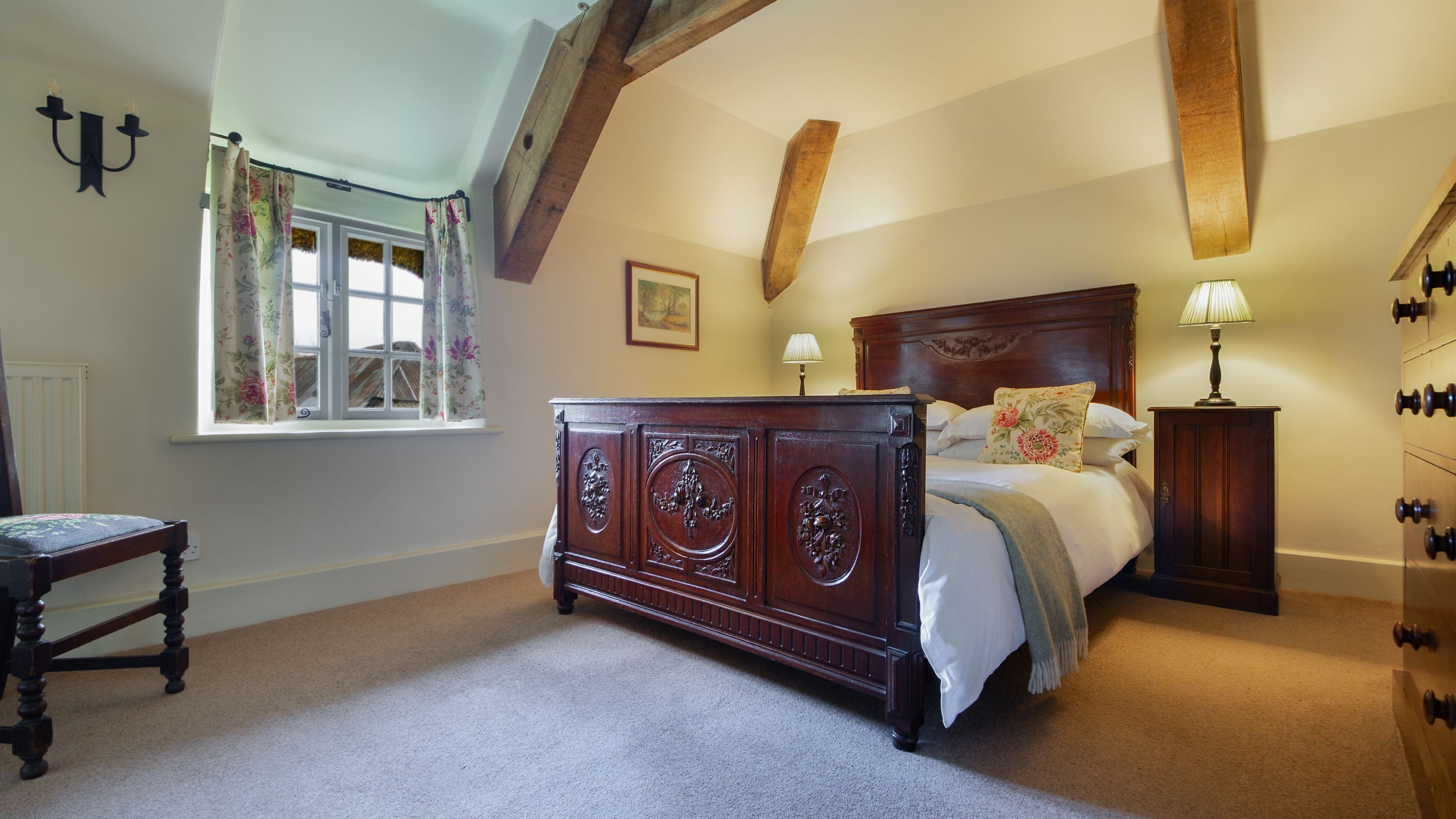 The double bedroom at Shedbush Farm House, Dorset