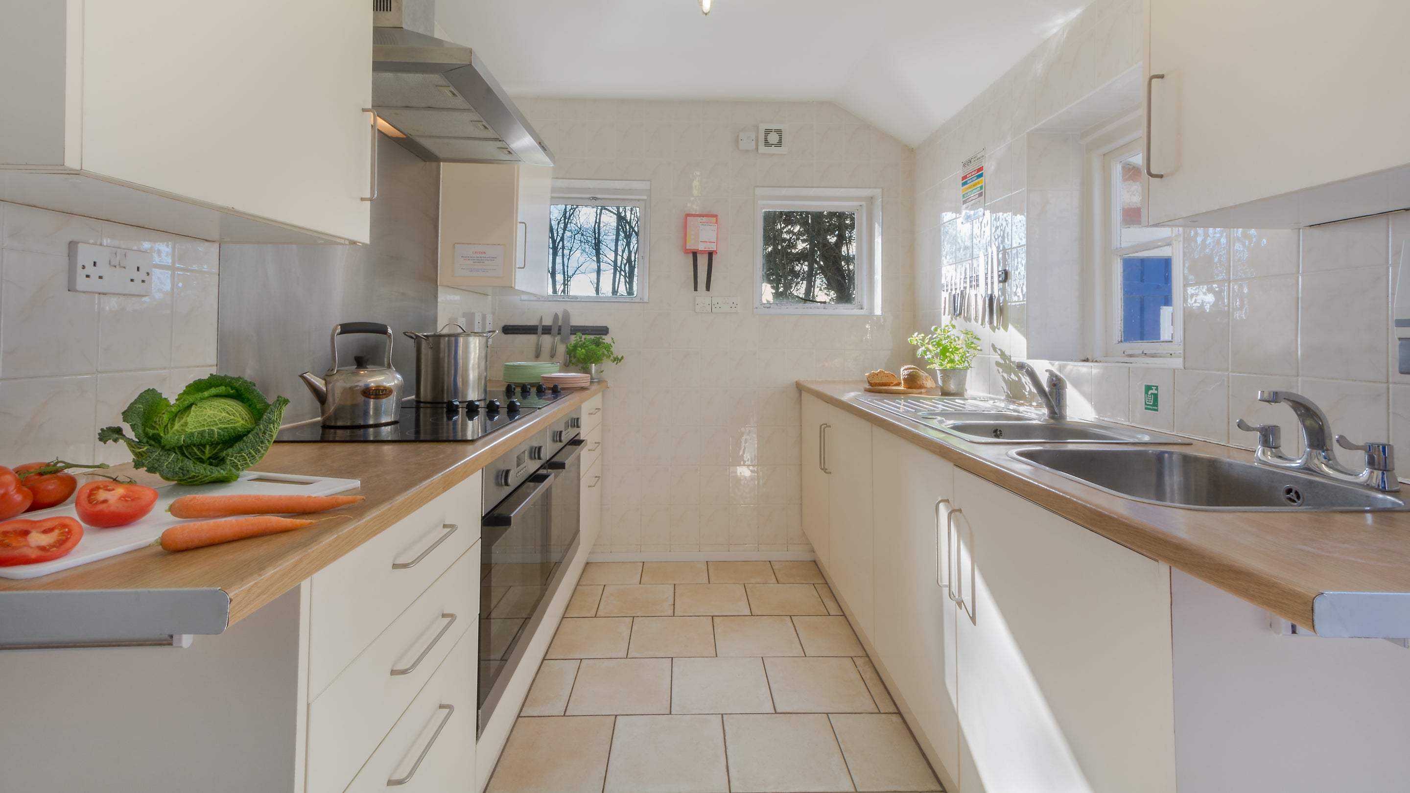 The kitchen at South Shore Lodge, Brownsea Island