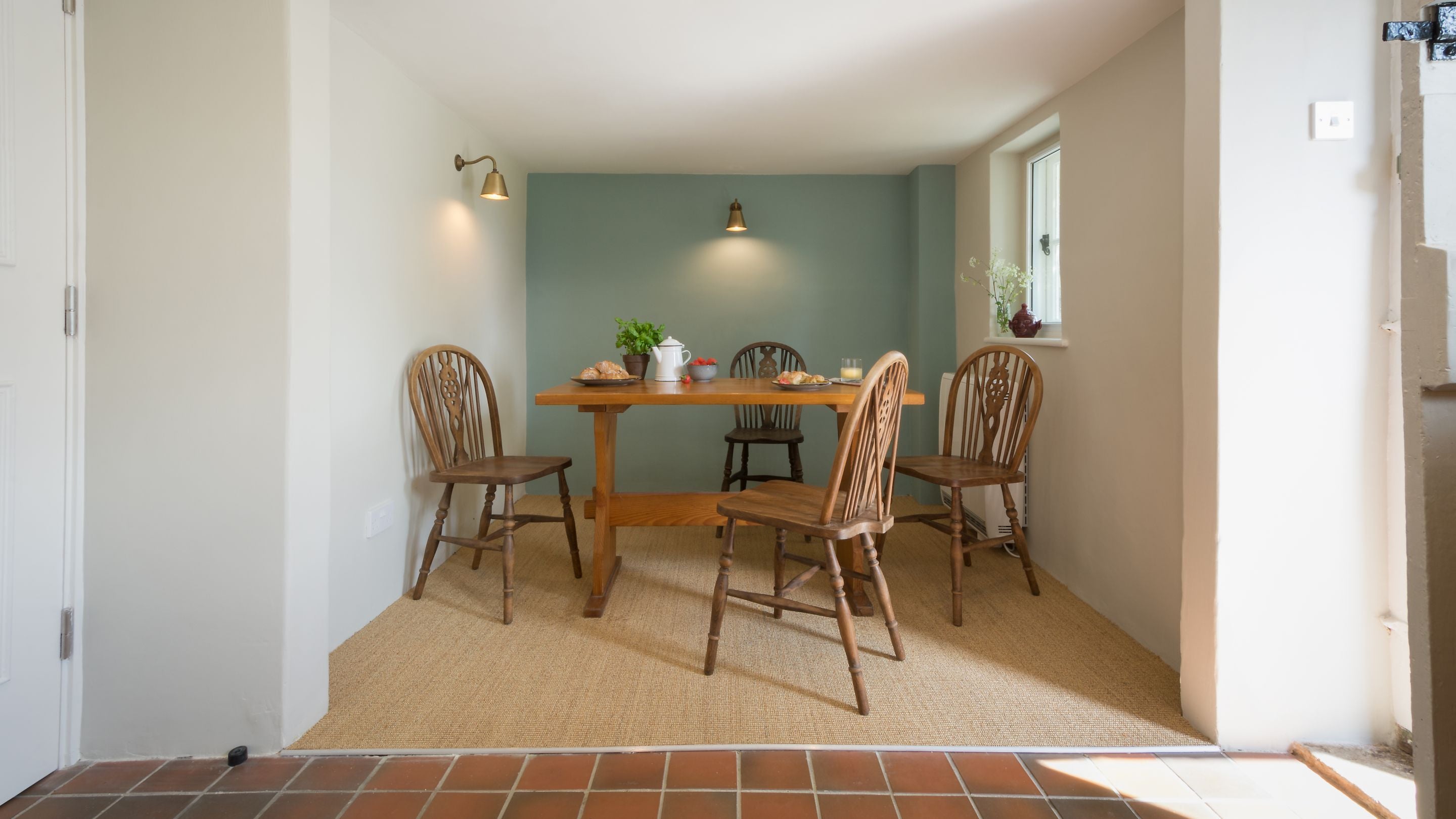 The dining room area at Spyway, Dorset