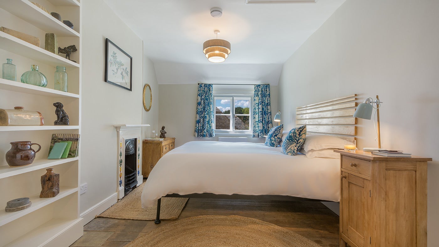 The double bedroom at Spyway Cottage, Dorset 