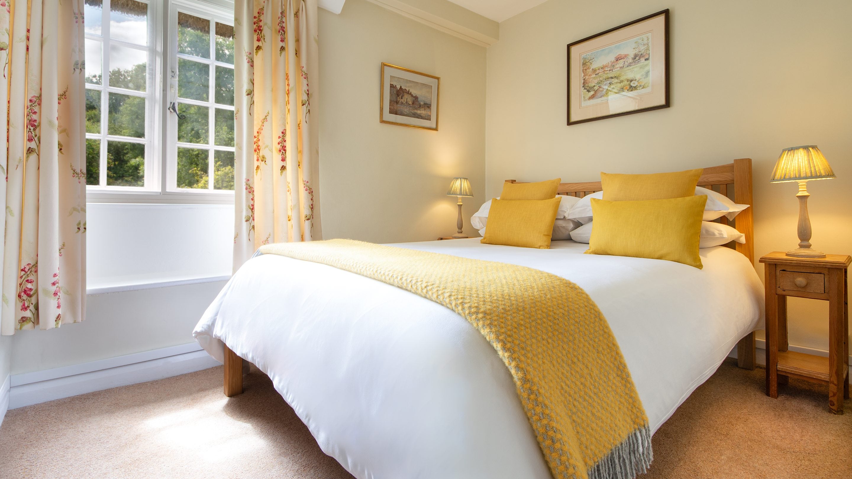 The double bedroom at St Gabriel's Elm Cottage, Dorset