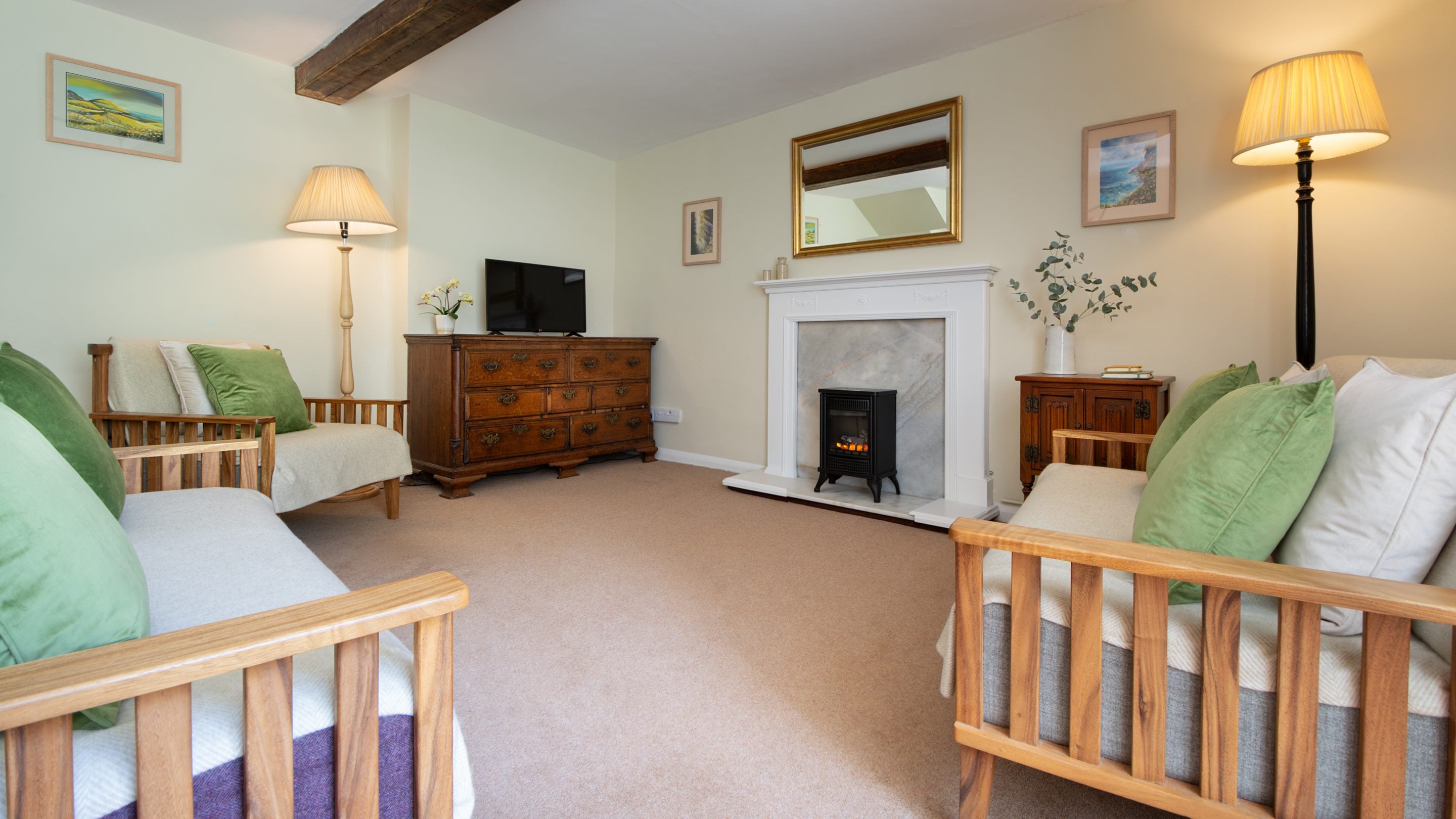 The sitting room at St Gabriel's Elm Cottage, Dorset