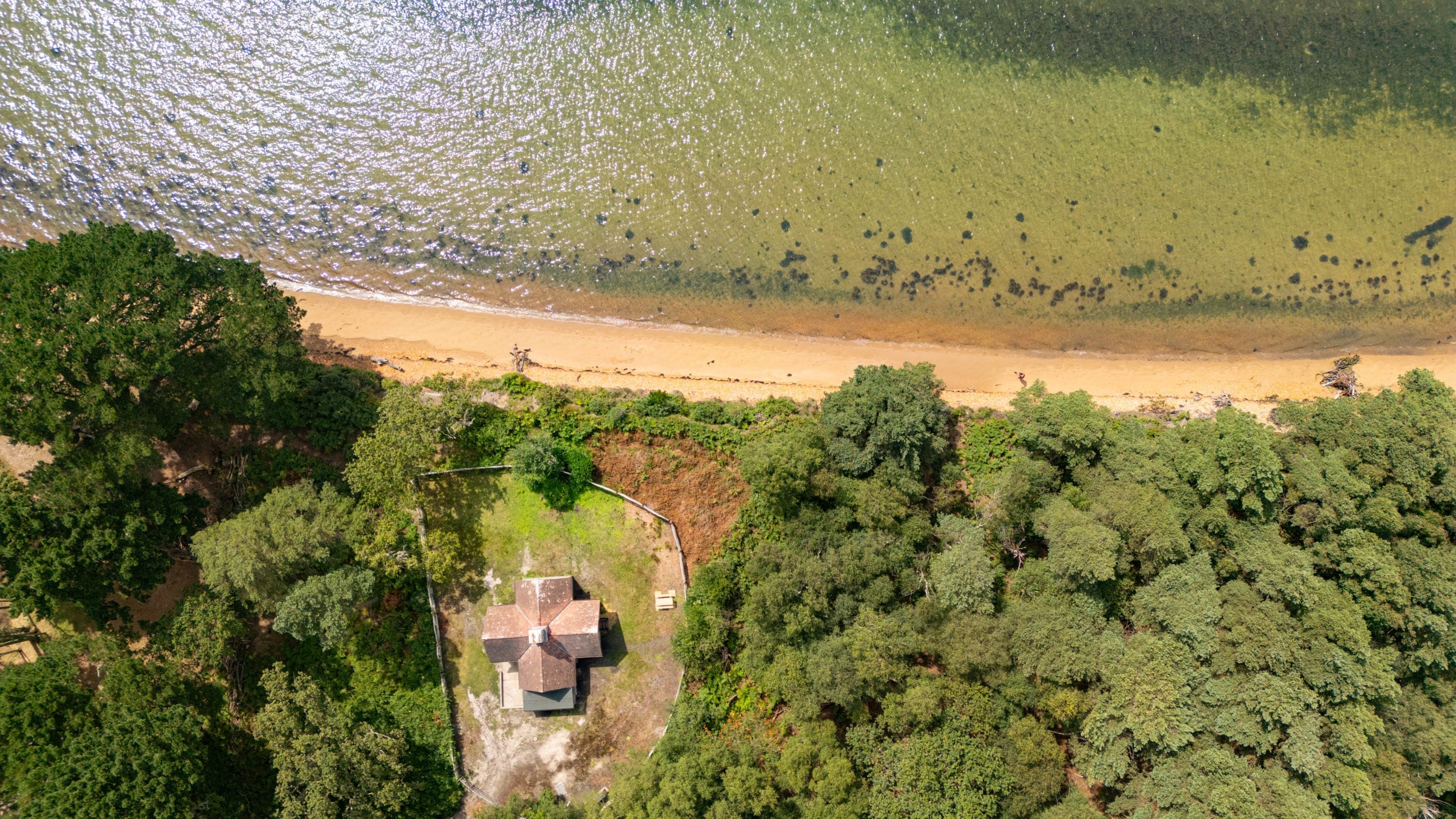 An aerial view of St Mark's Bothy, Brownsea Island, Dorset