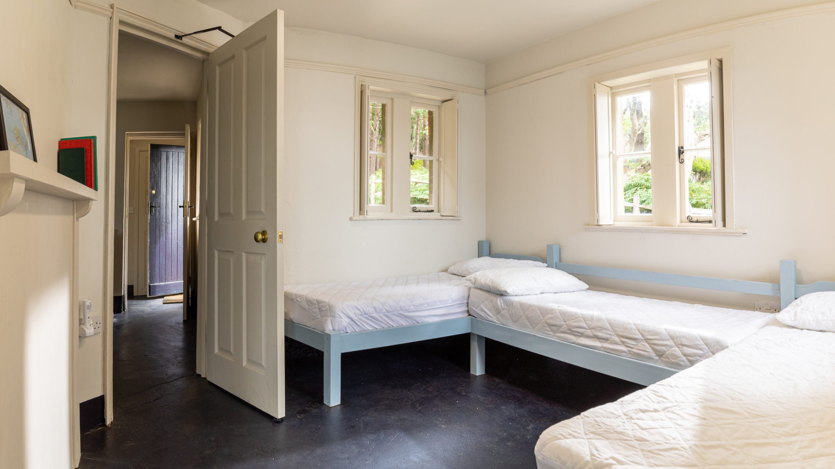 The triple bedroom at St Mark's Bothy, Brownsea Island, Dorset