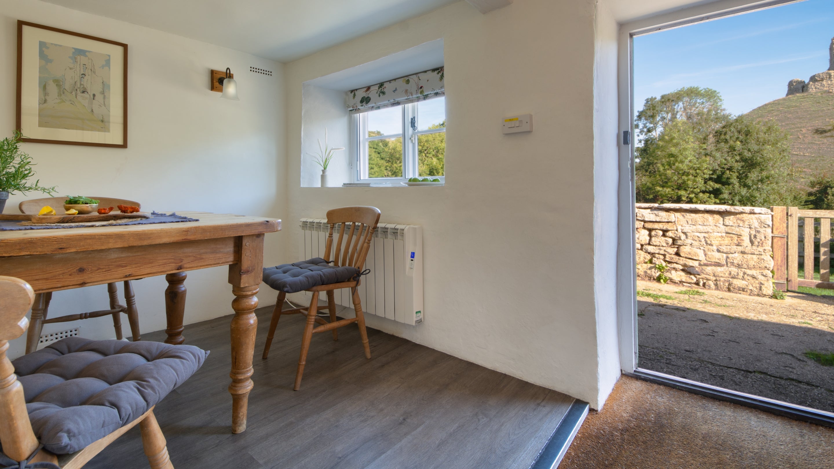 The dining room at Vineyard Farm Cottage, Dorset