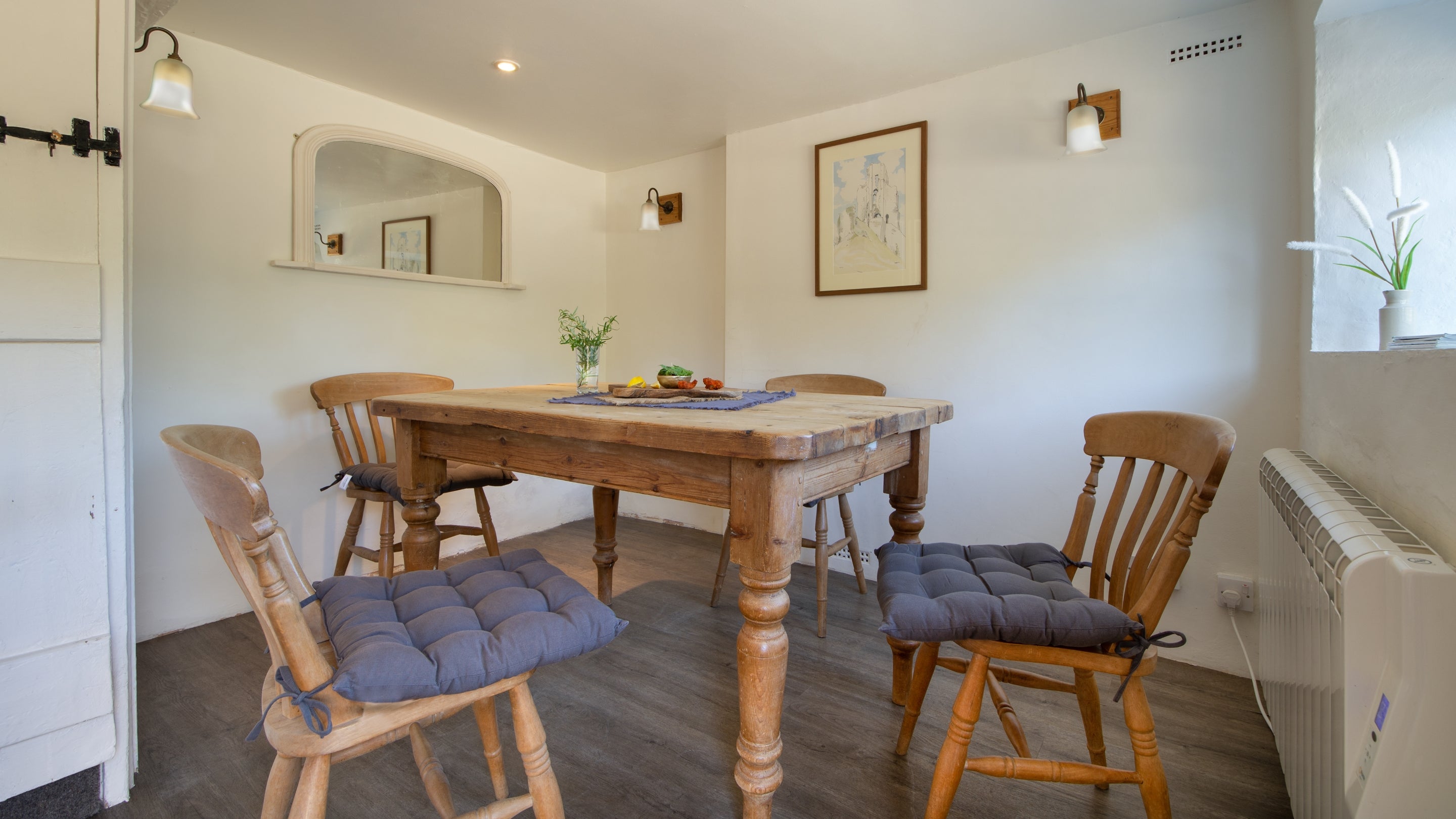 The dining room at Vineyard Farm Cottage, Dorset