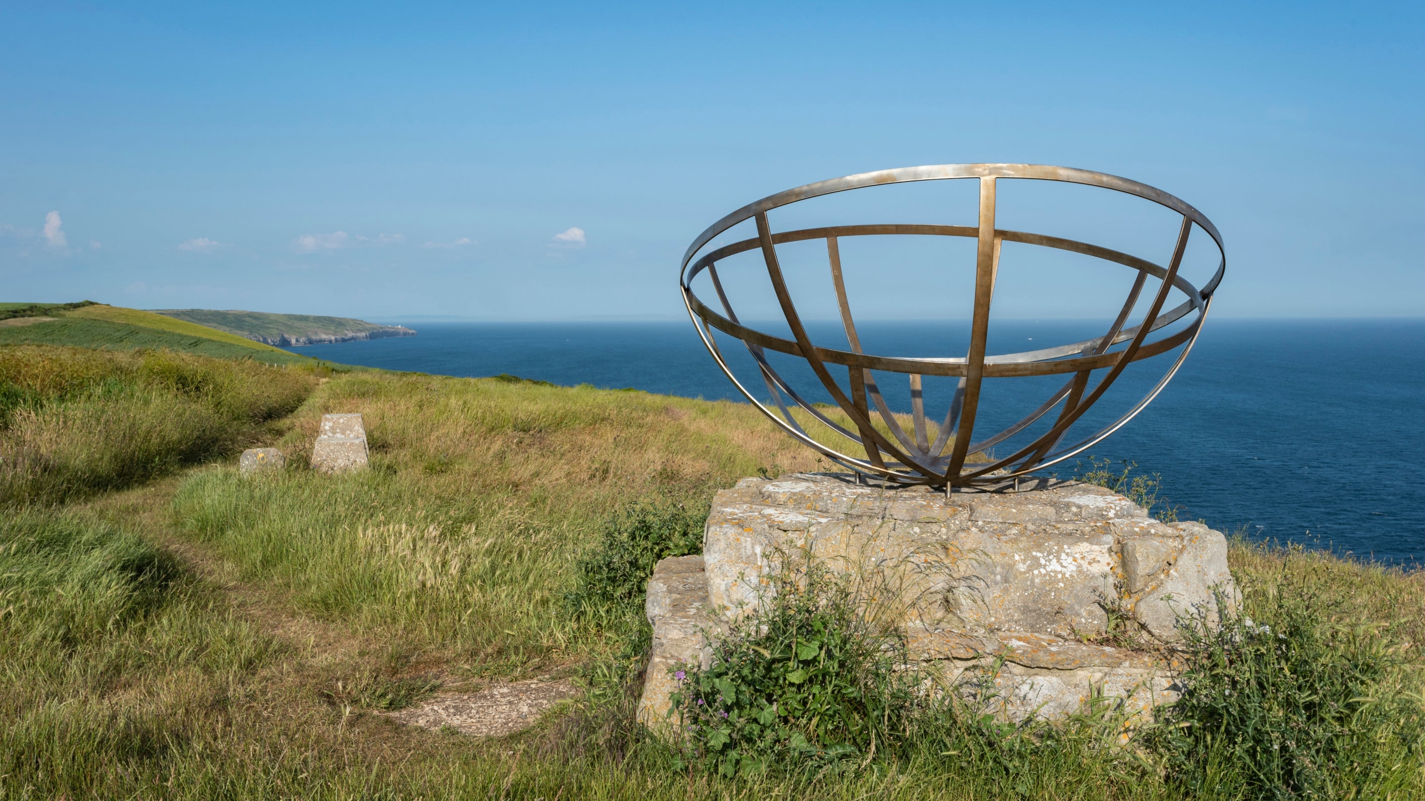 The Purbeck Radar Memorial at St. Aldhelm's Head, a 40-minute walk from Weston Farm Campsite, Dorset