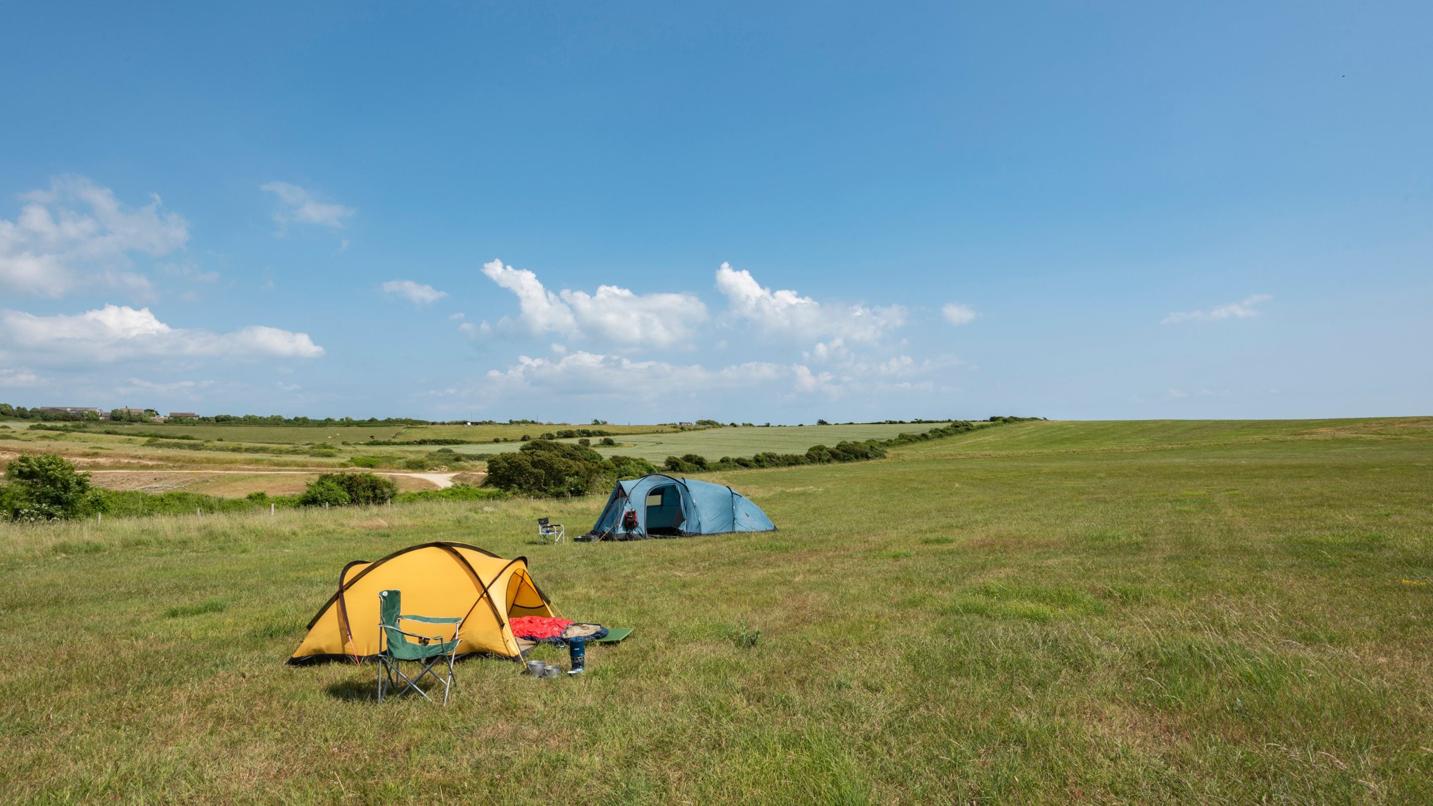 Tents pitched at Weston Farm Campsite, Dorset