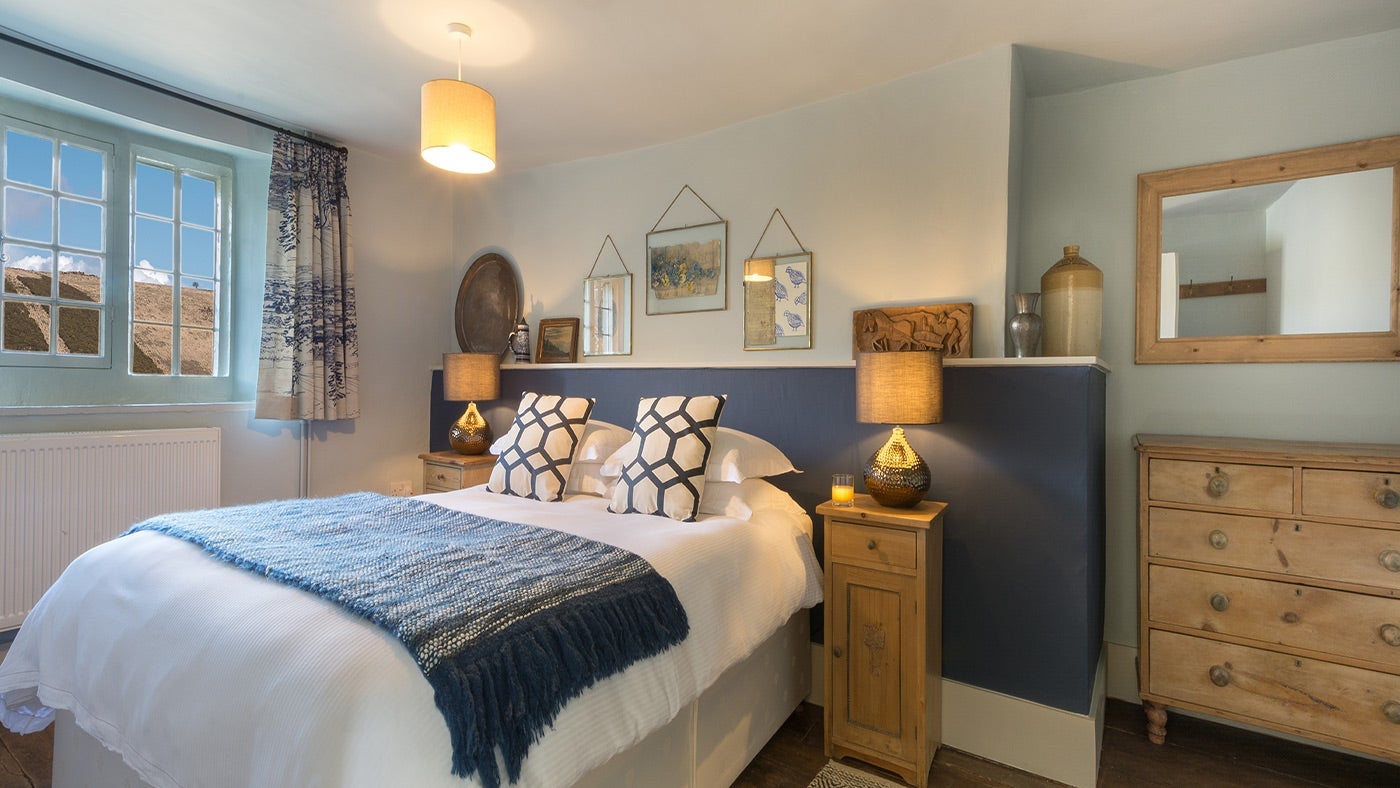 One of the double bedrooms at Westwood Farm, Dorset