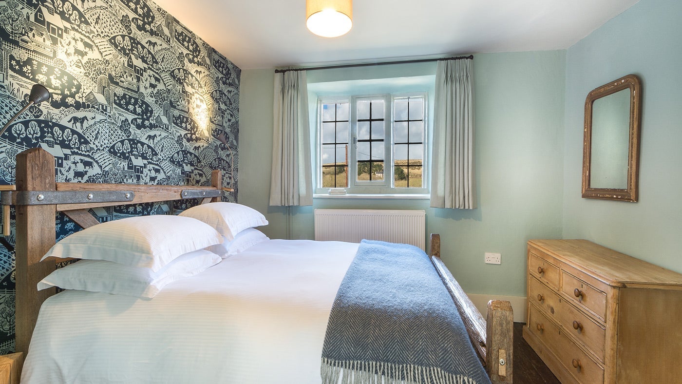 One of the double bedrooms at Westwood Farm, Dorset