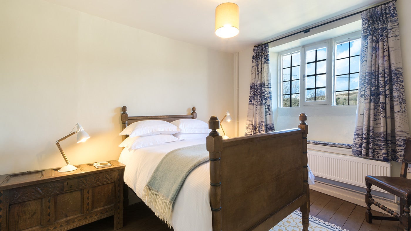 One of the double bedrooms at Westwood Farm, Dorset