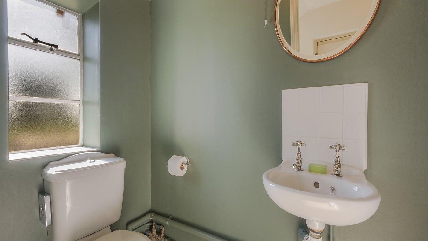 The downstairs lavatory at Westwood Farm, Dorset