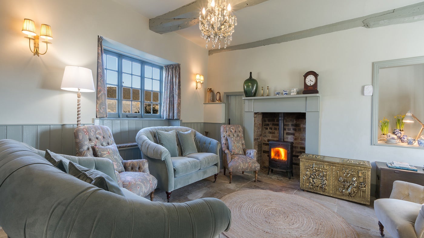 The sitting room at Westwood Farm, Dorset