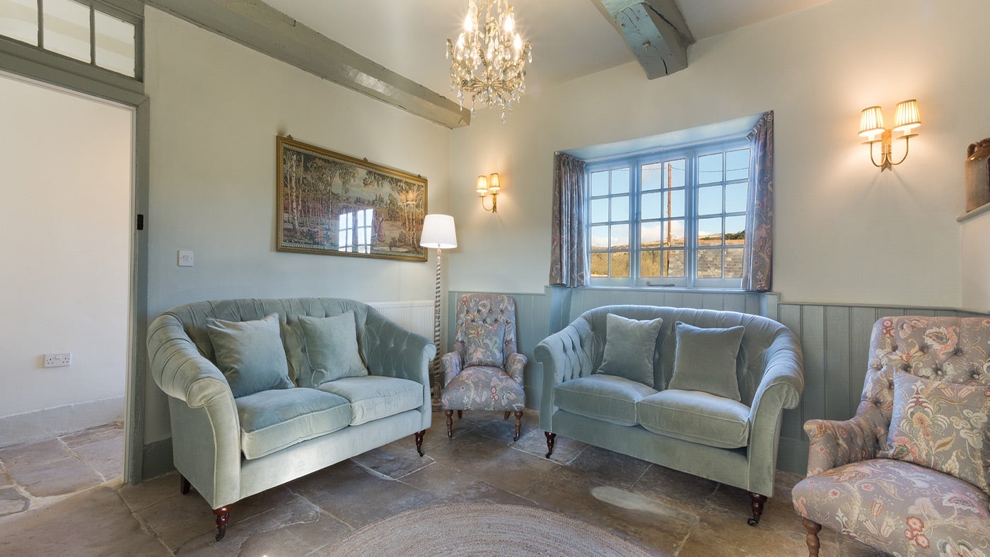 The sitting room at Westwood Farm, Dorset
