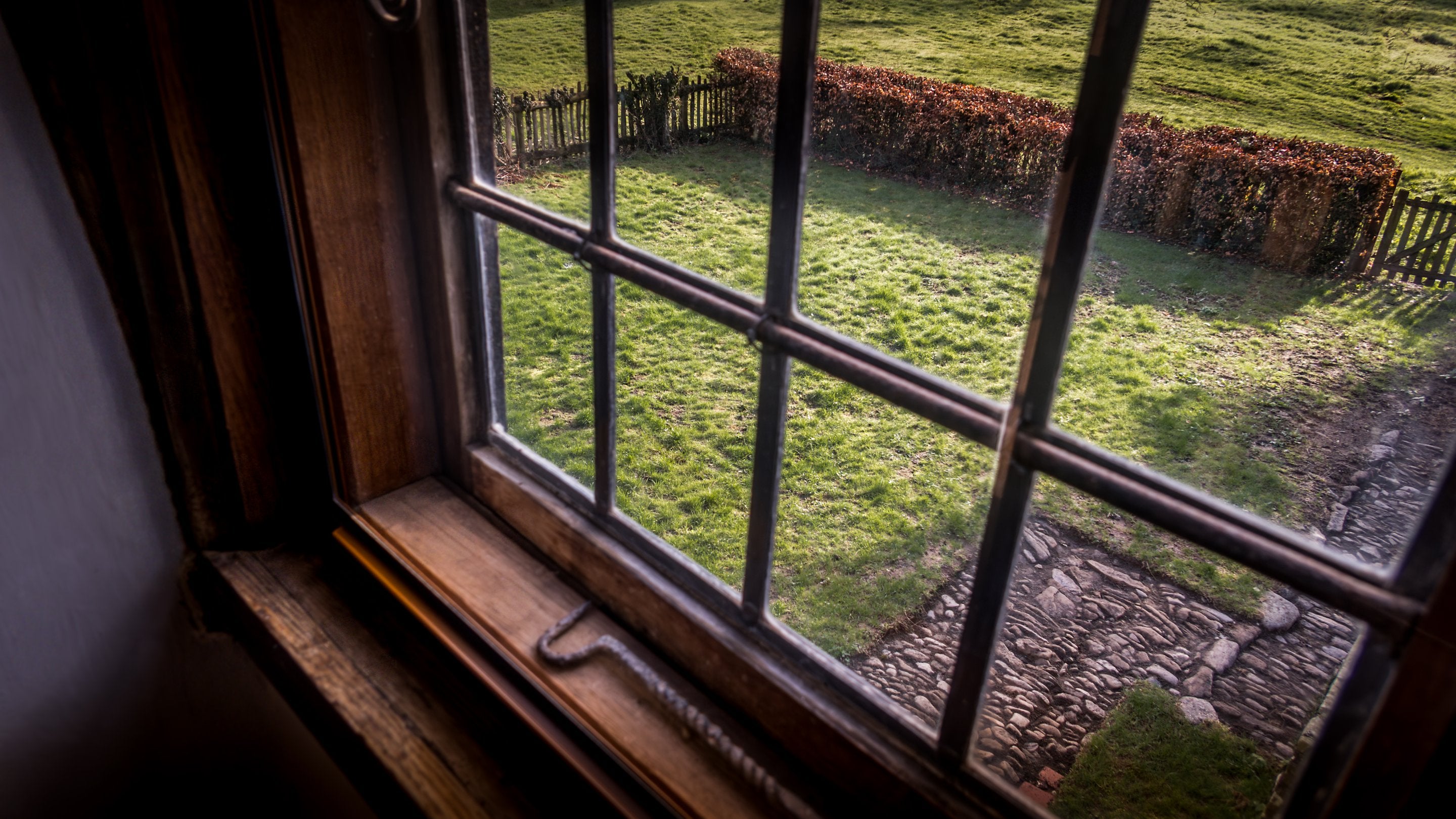 The window in the double bedroom above the porch at Cwmmau Farmhouse, Herefordshire