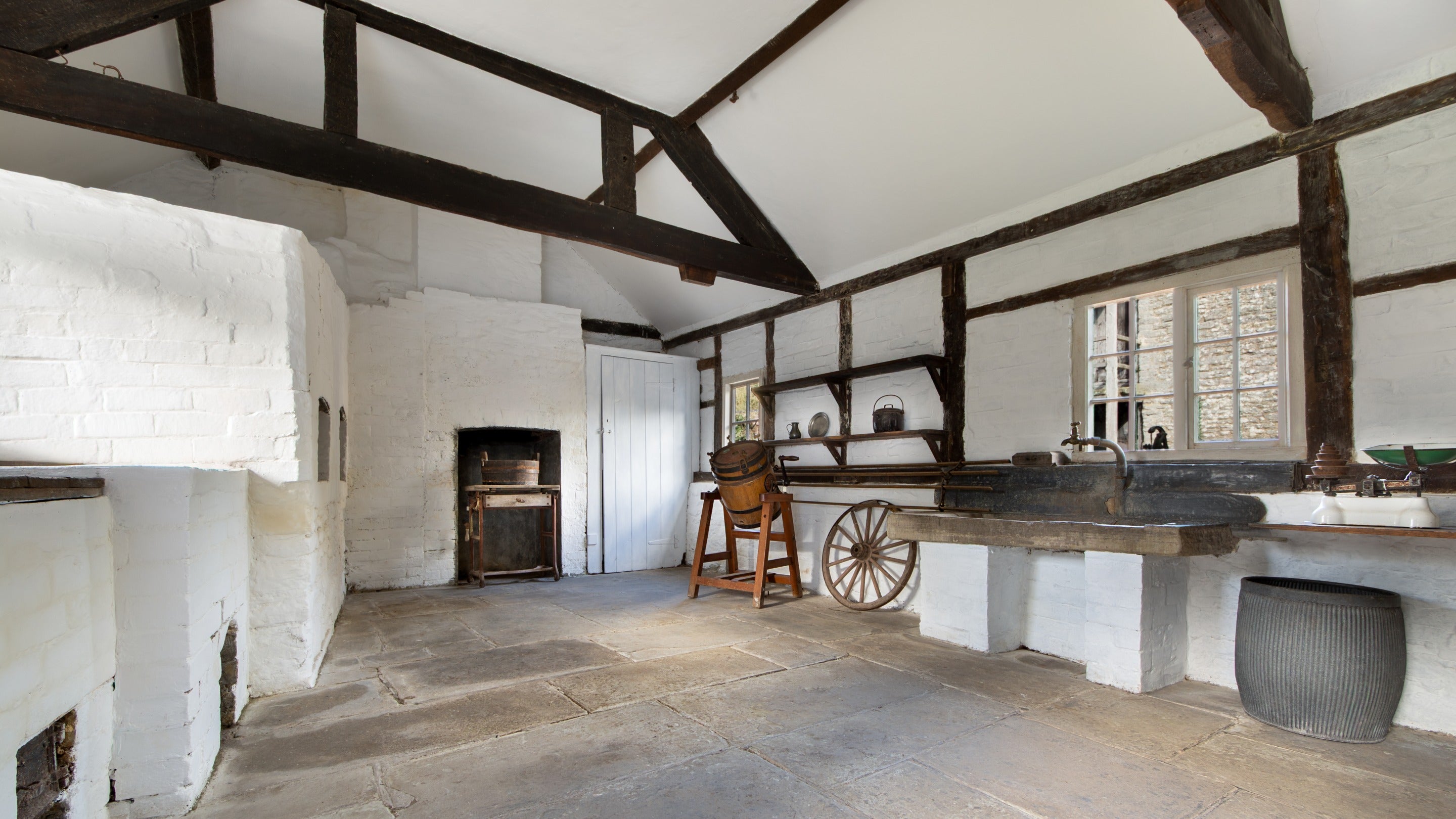 The original kitchen at Cwmmau Farmhouse (not in use), Herefordshire