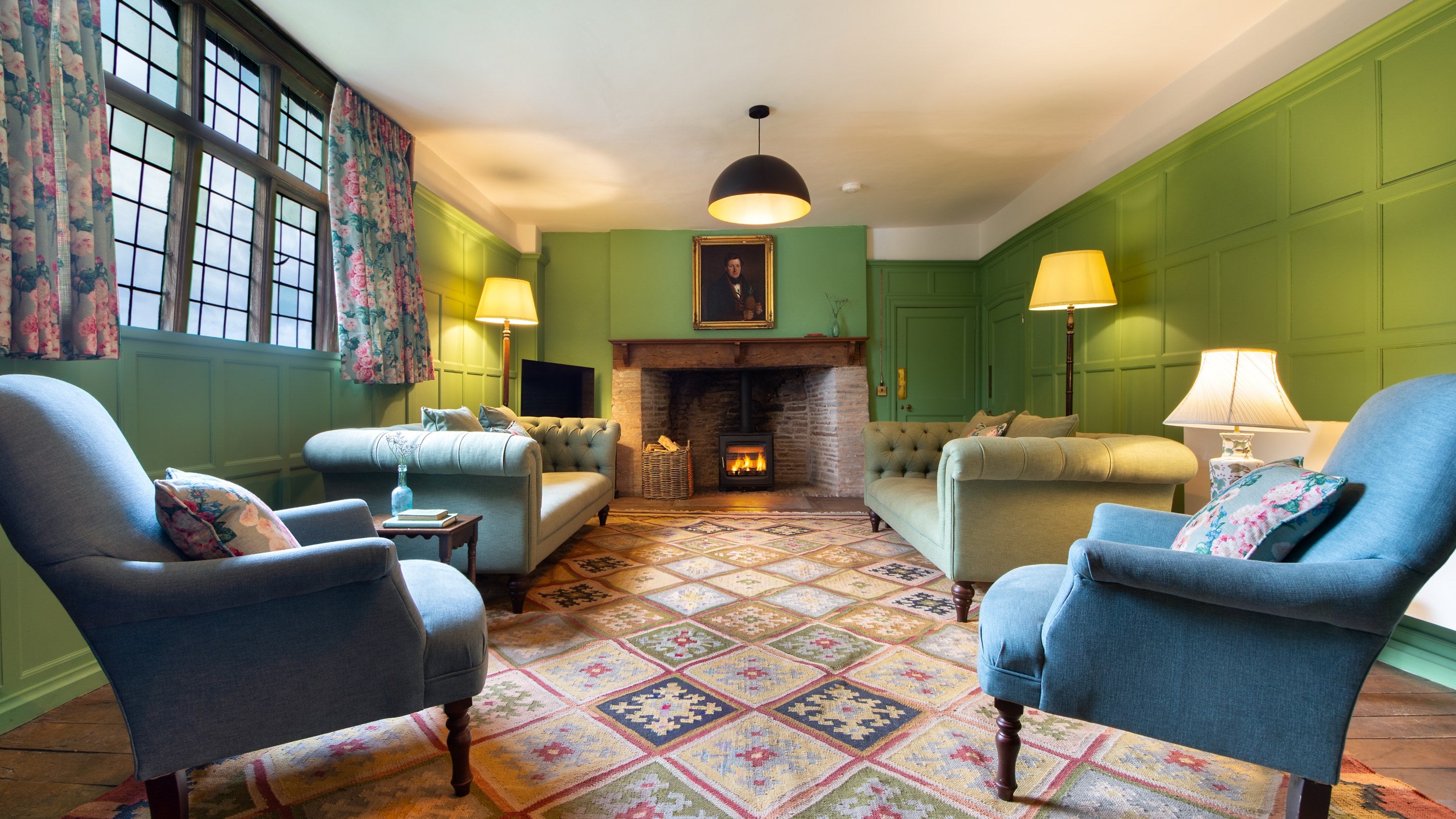 The sitting room at Cwmmau Farmhouse, Herefordshire
