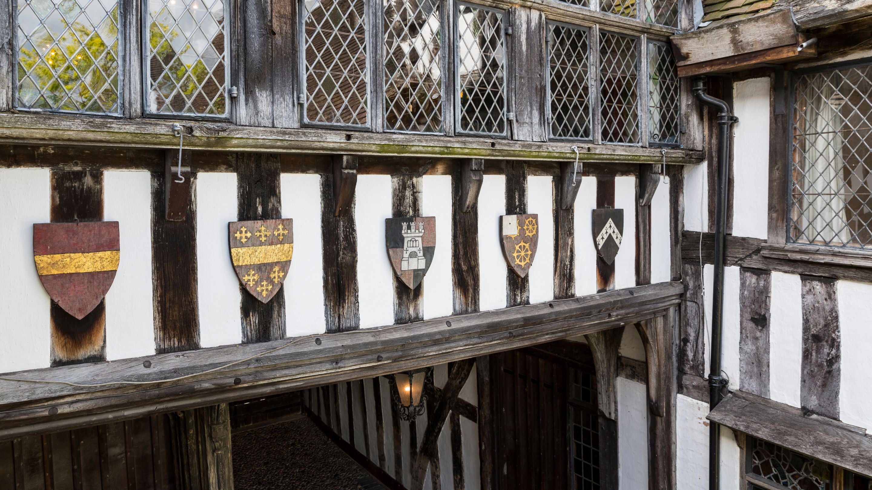 An aerial view of part of Greyfriars House and the passageway that leads to the garden and Greyfriars Apartment, Worcestershire