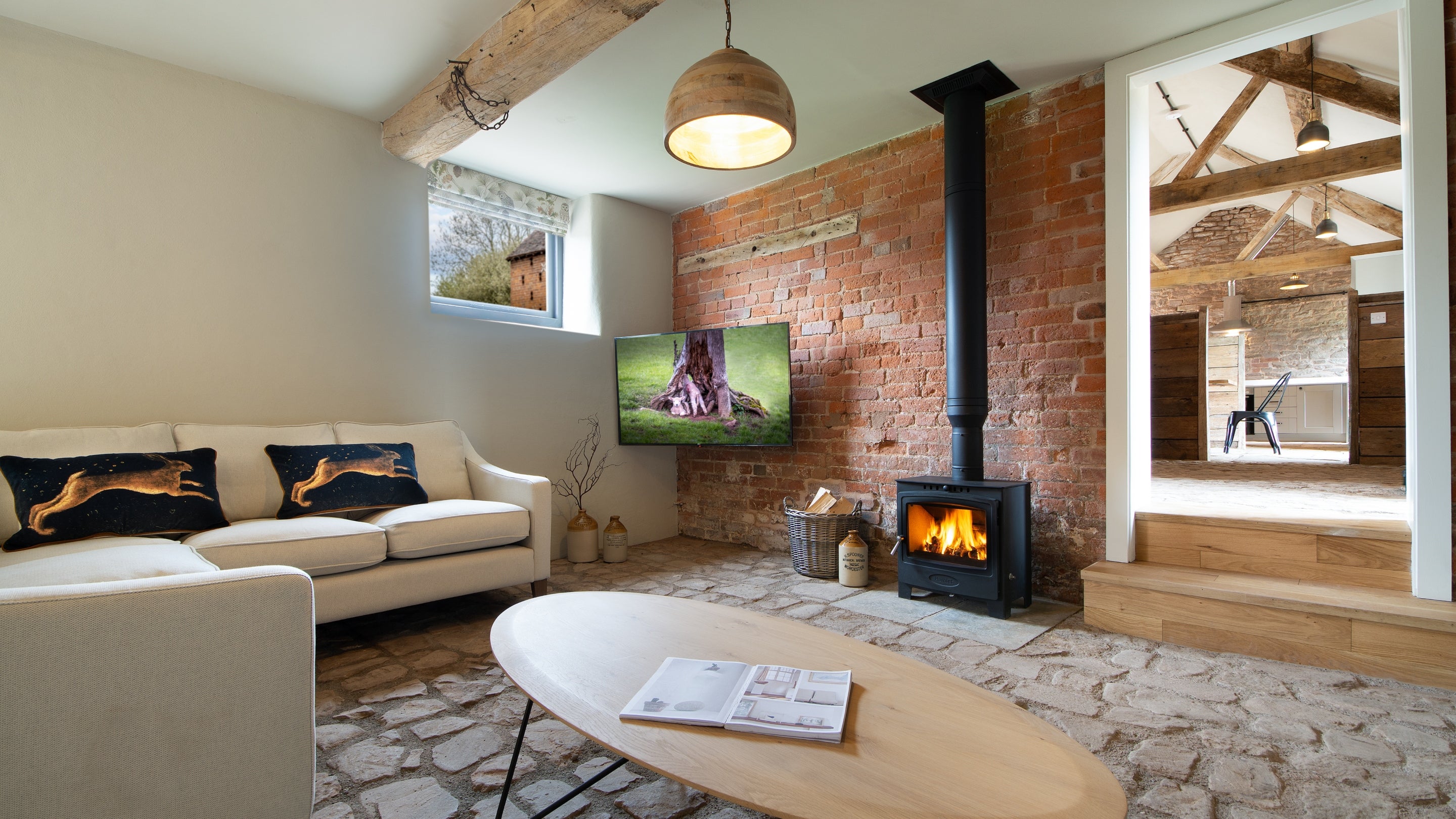The sitting room at Hop Kiln Cart Barn, Herefordshire