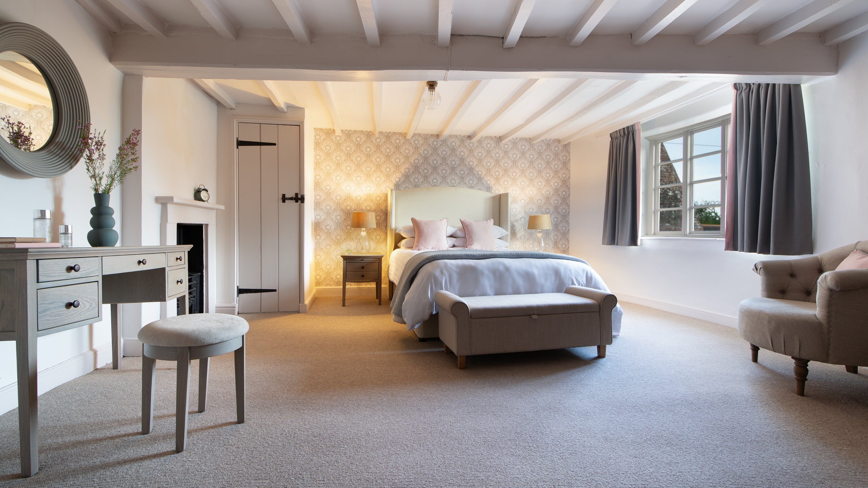 The first floor double bedroom at Hop Kiln Farmhouse, Herefordshire