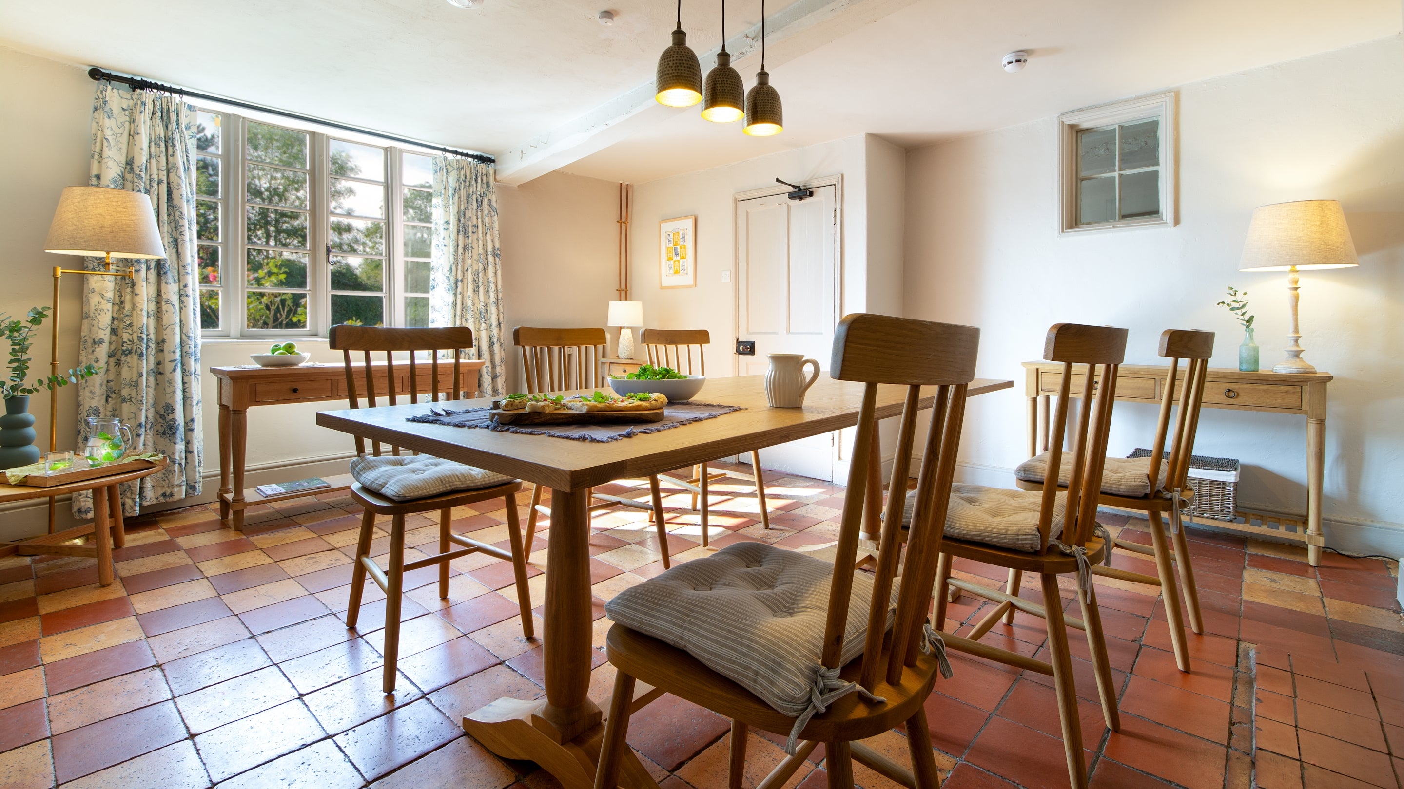 The dining room at Hop Kiln Farmhouse, Herefordshire
