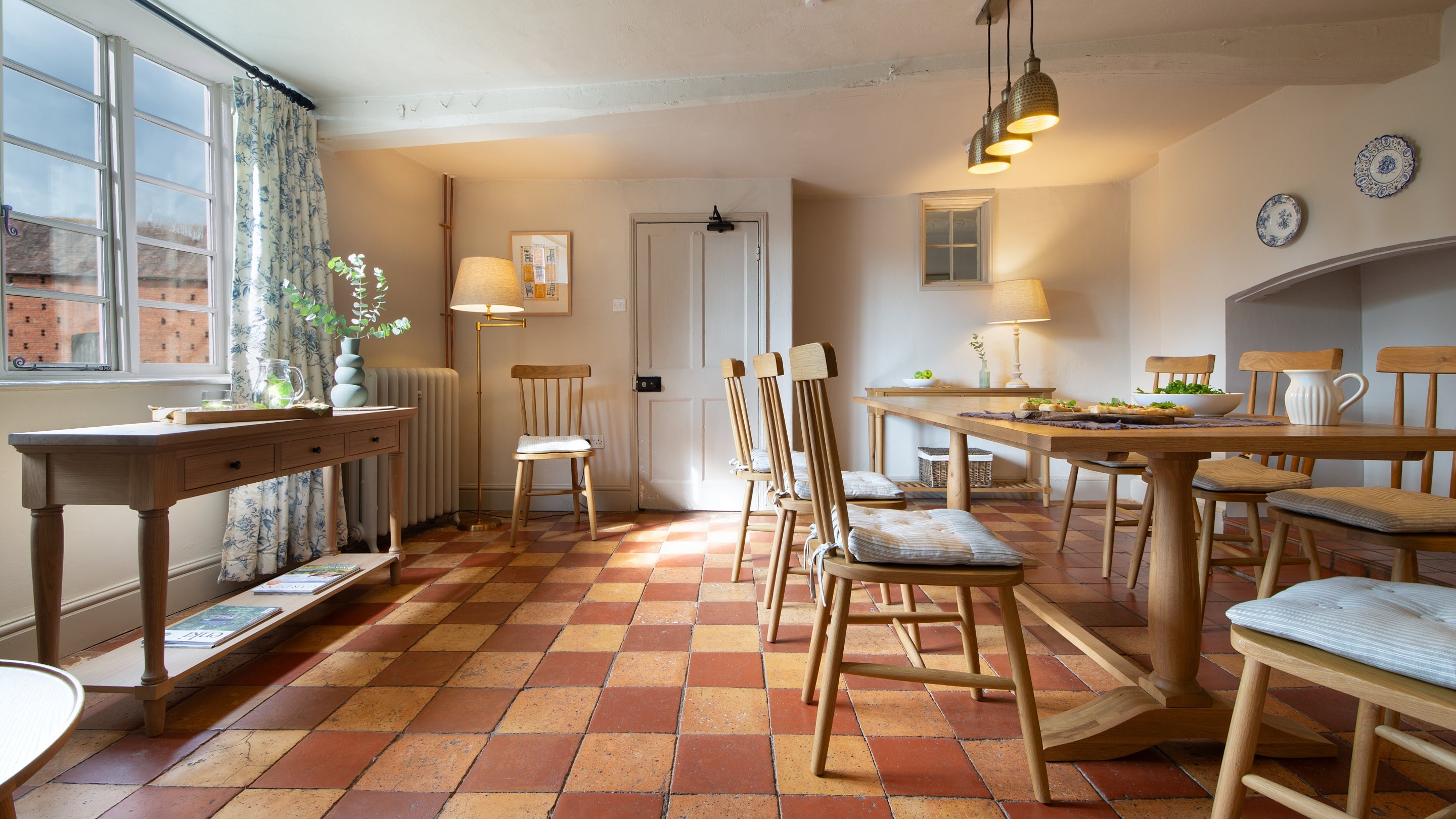 The dining room at Hop Kiln Farmhouse, Herefordshire