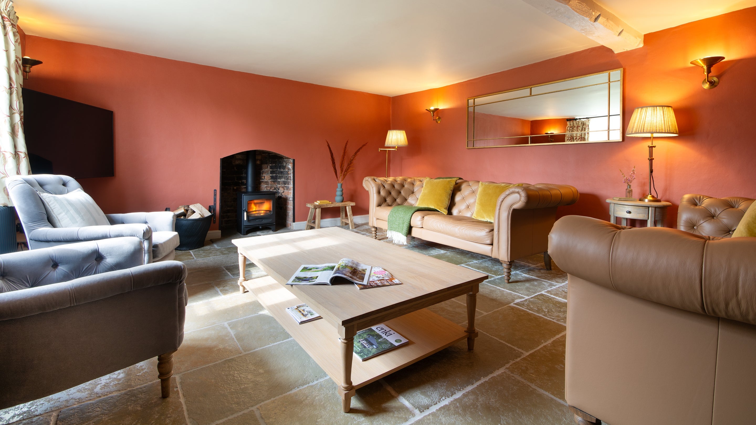 The sitting room at Hop Kiln Farmhouse, Herefordshire