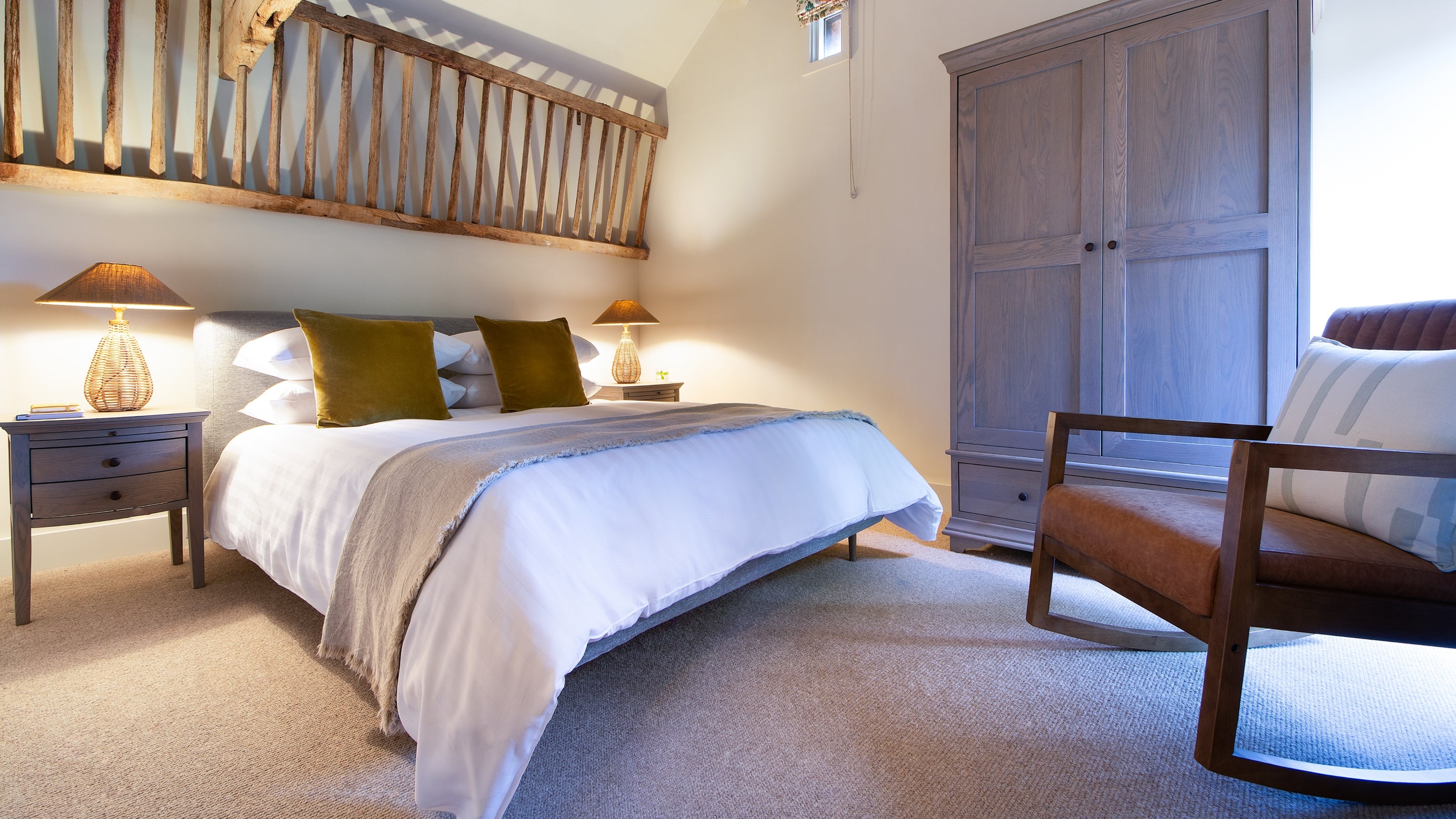 The bedroom at Kiln Barn, Herefordshire