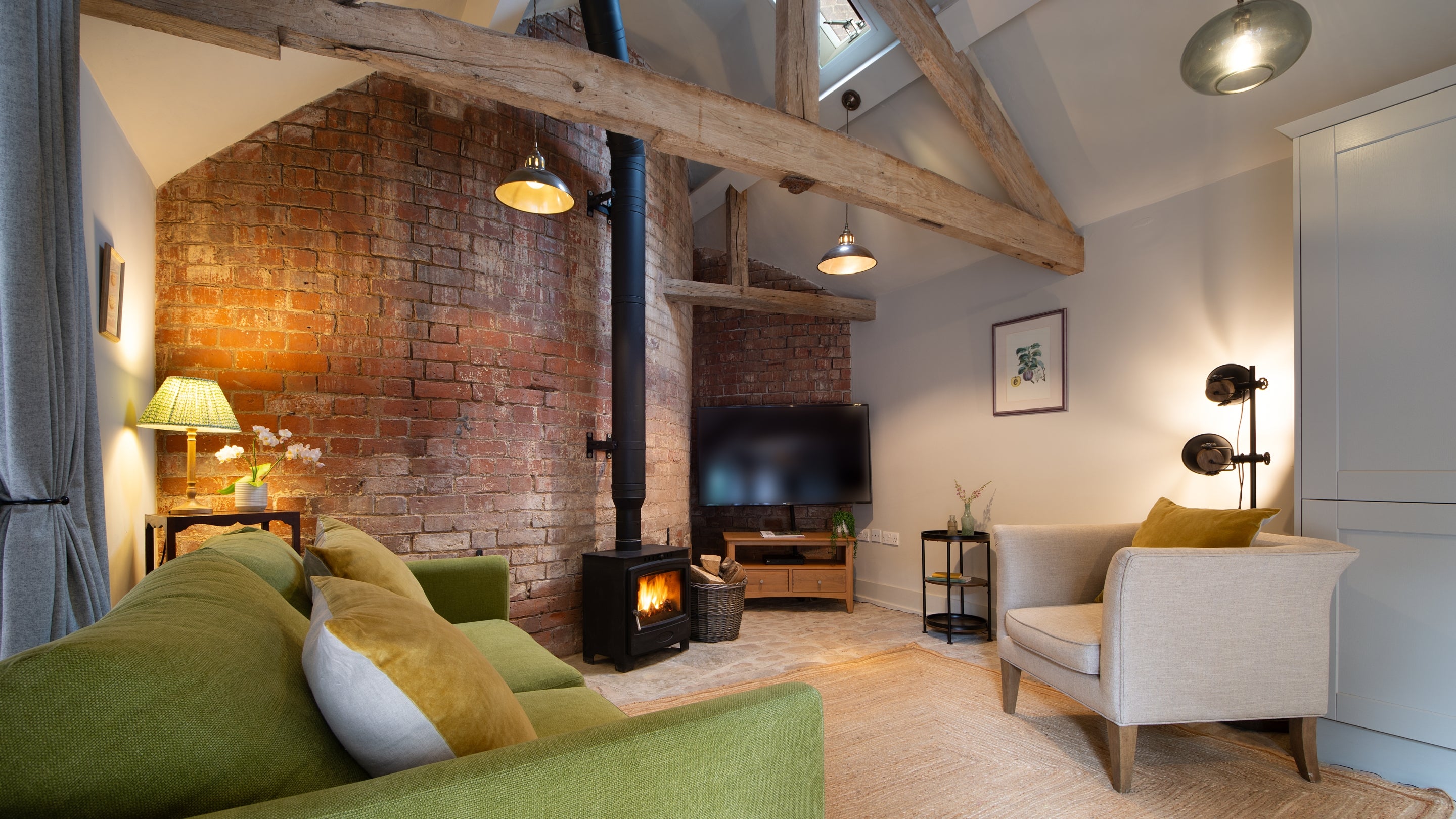 The sitting area at Kiln Barn, Herefordshire