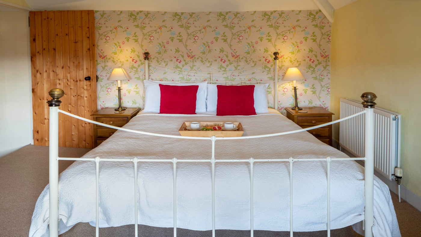 The master bedroom at Old Linceter, Herefordshire